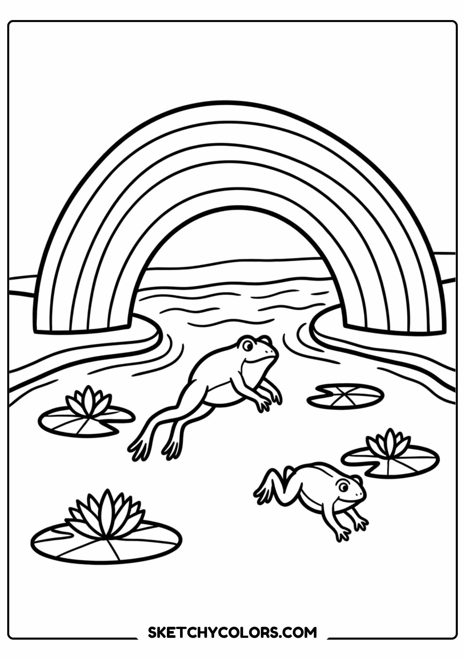 rainbow bridge coloring page printable