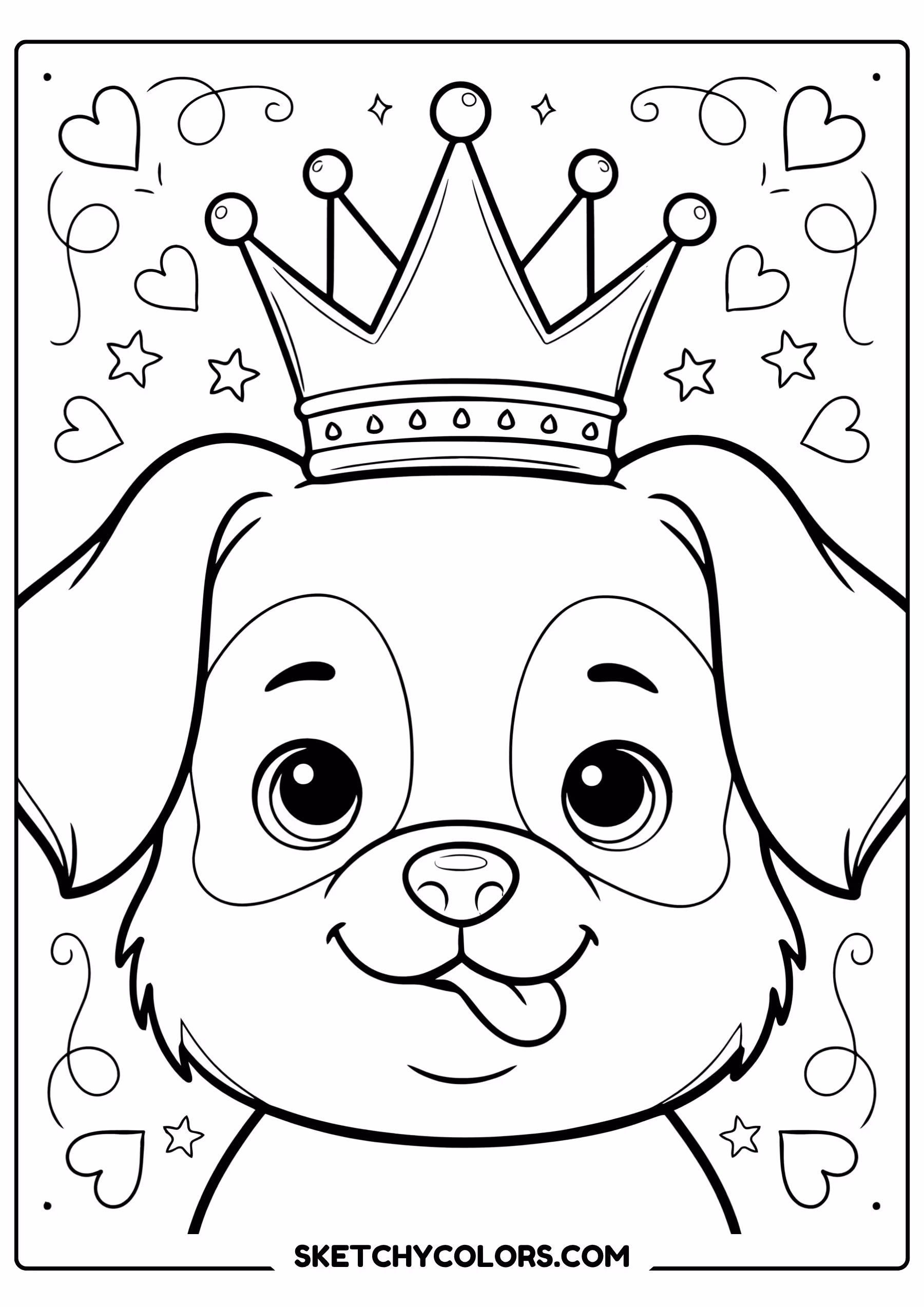 dog coloring page puppy crown royal free printable pdf