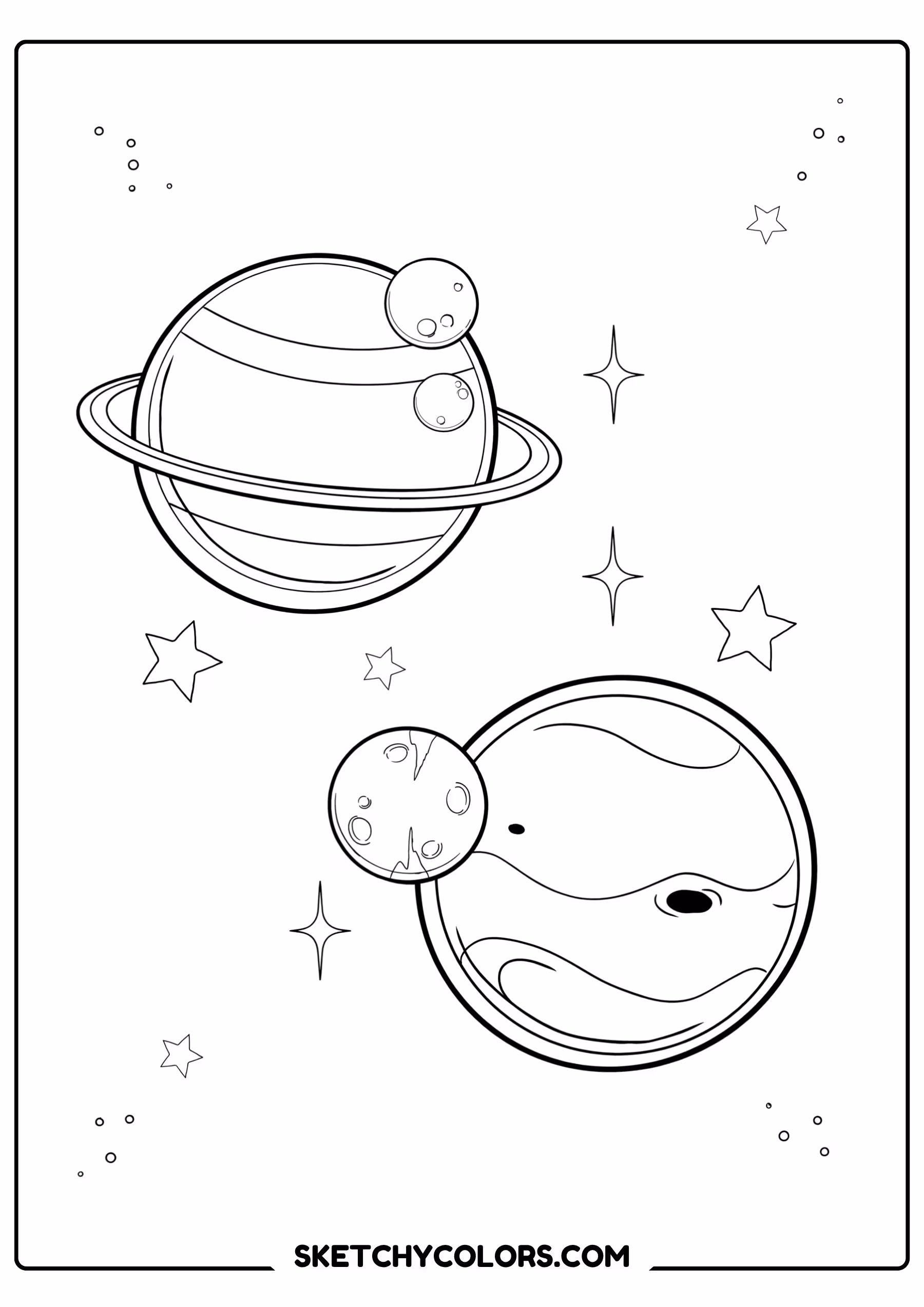 solar system coloring page uranus neptune icy moons free printable pdf