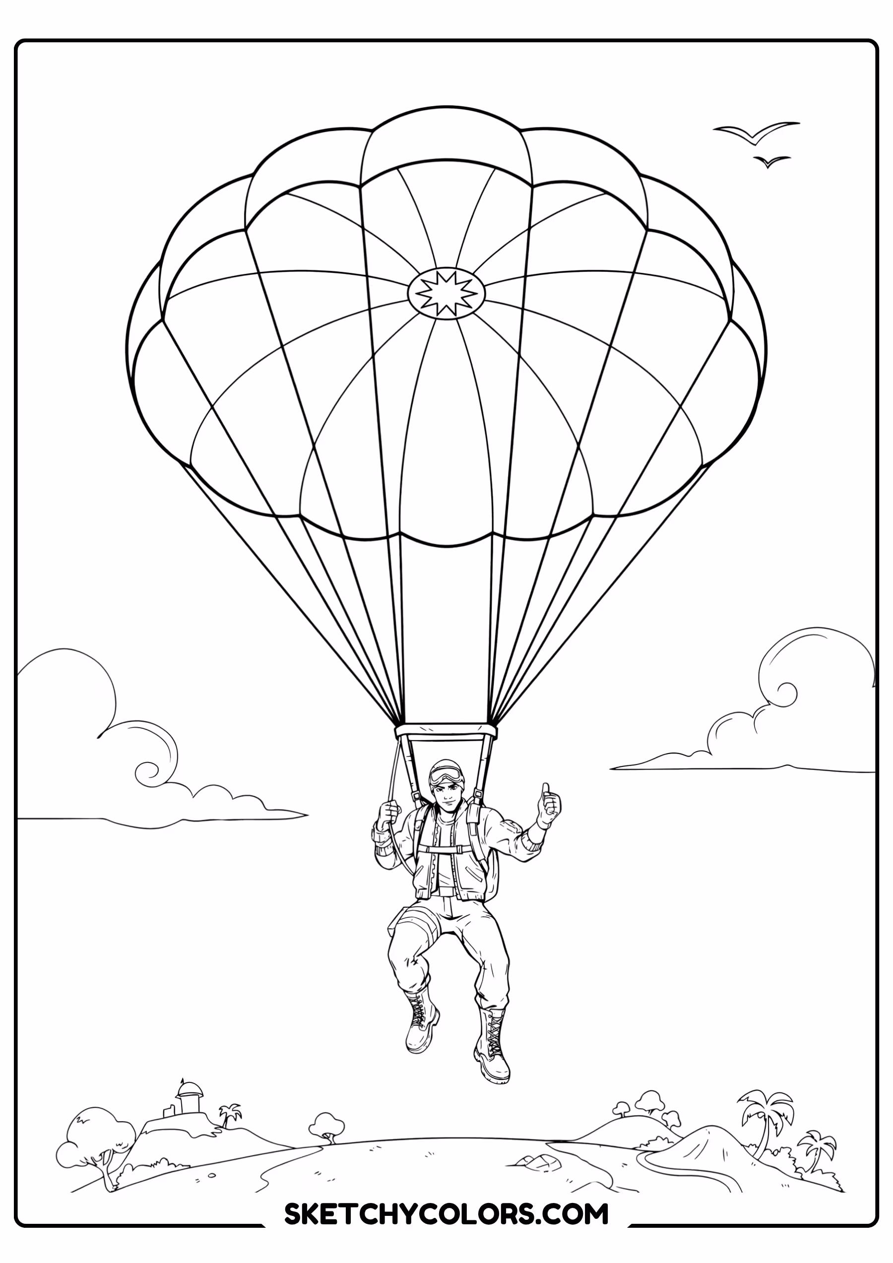 fortnite parachute printable coloring page pdf