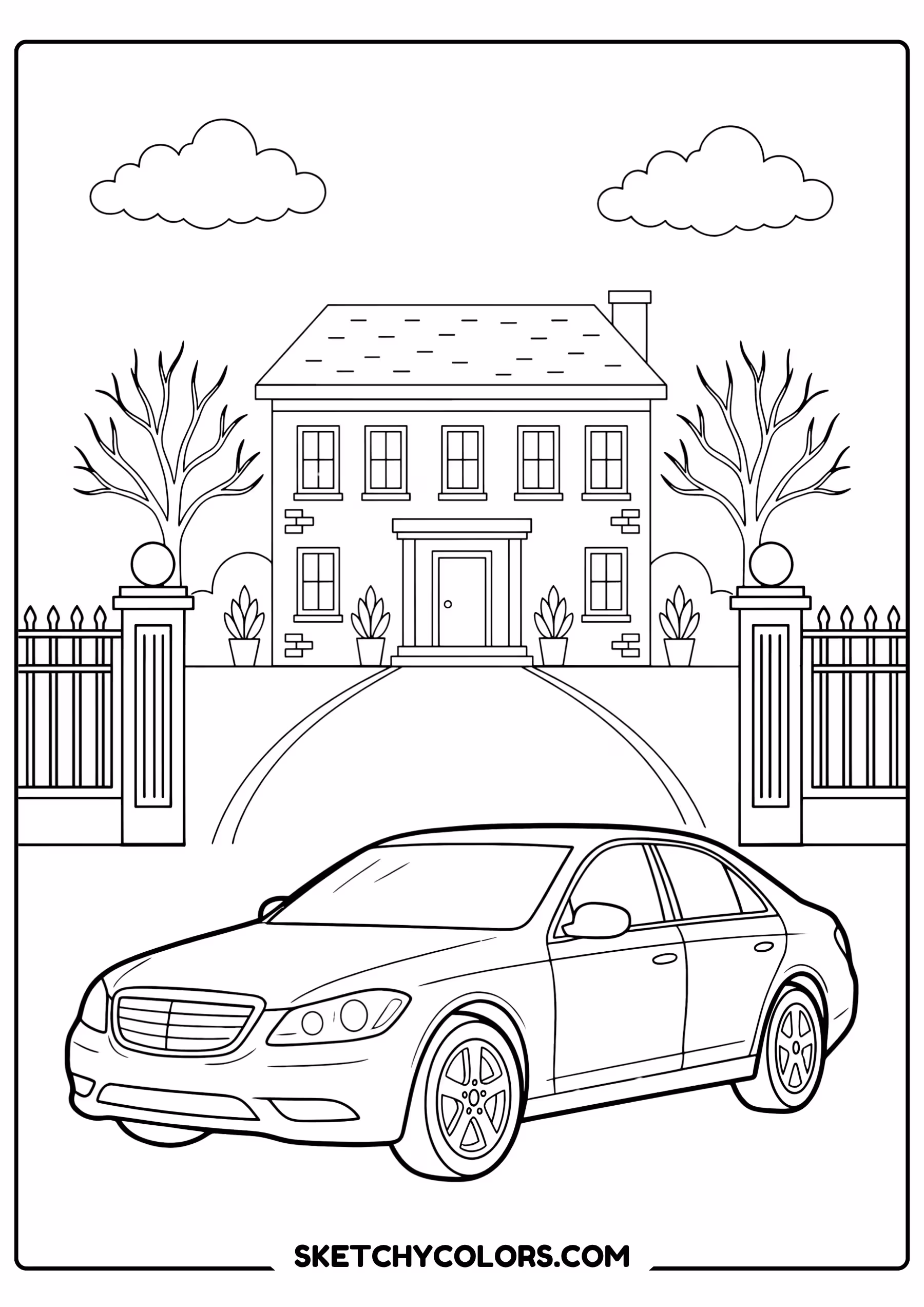 car luxury sedan free printable for kids