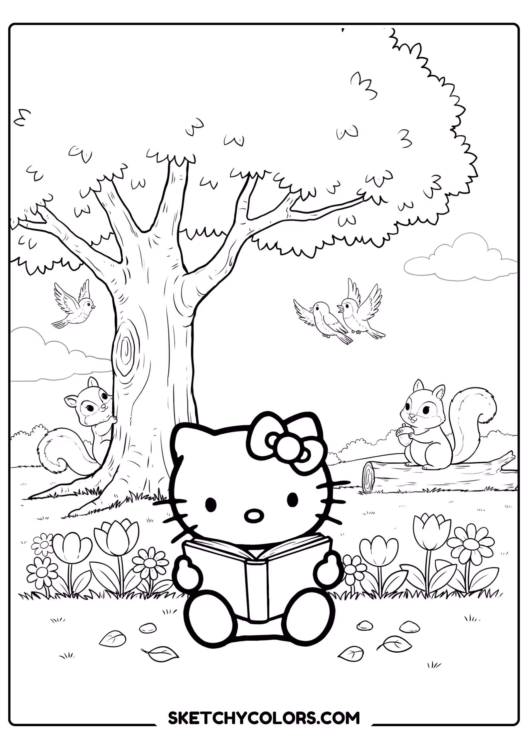 hello kitty reading free printable for kids