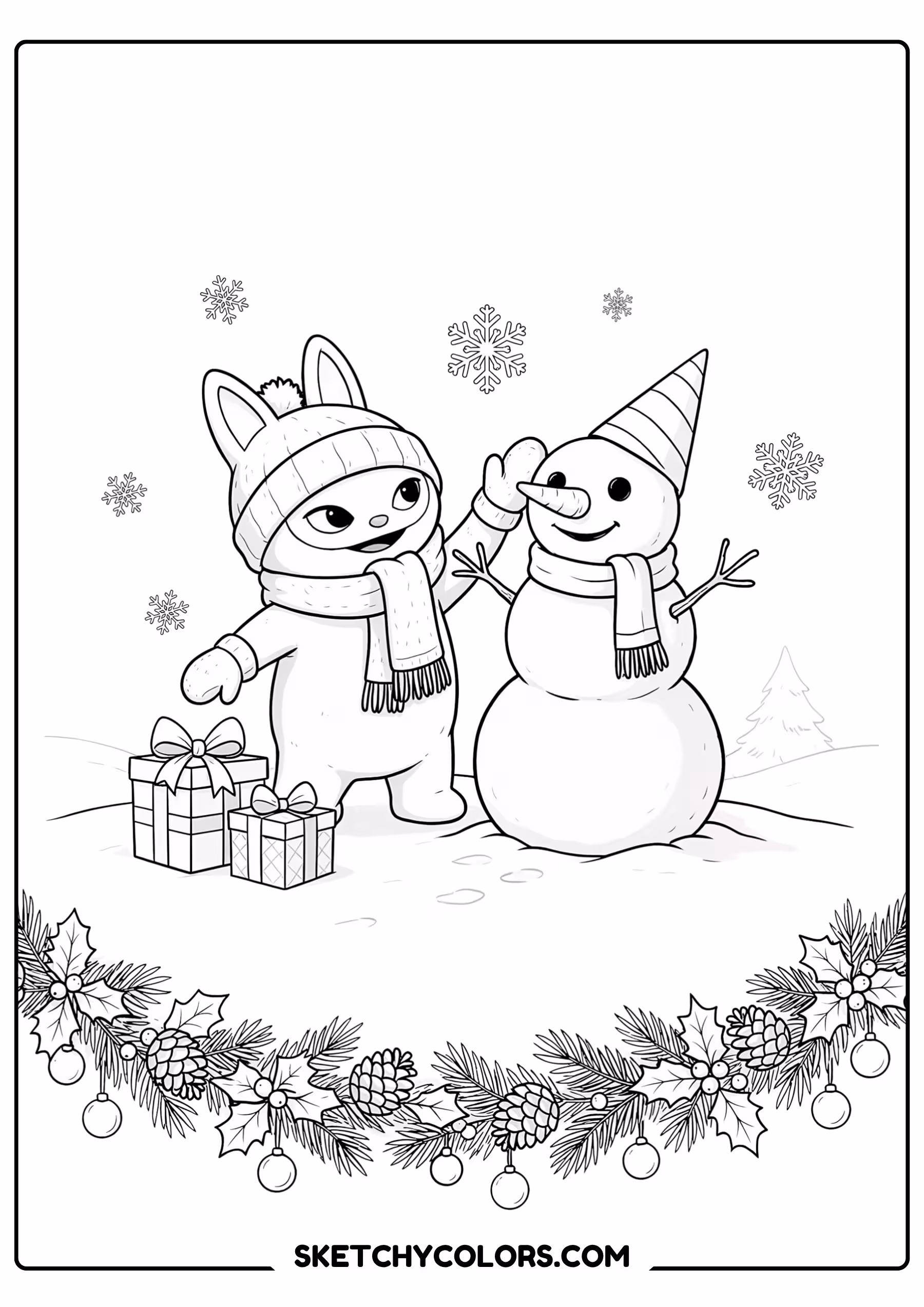labubu winter labubu free printable for kids