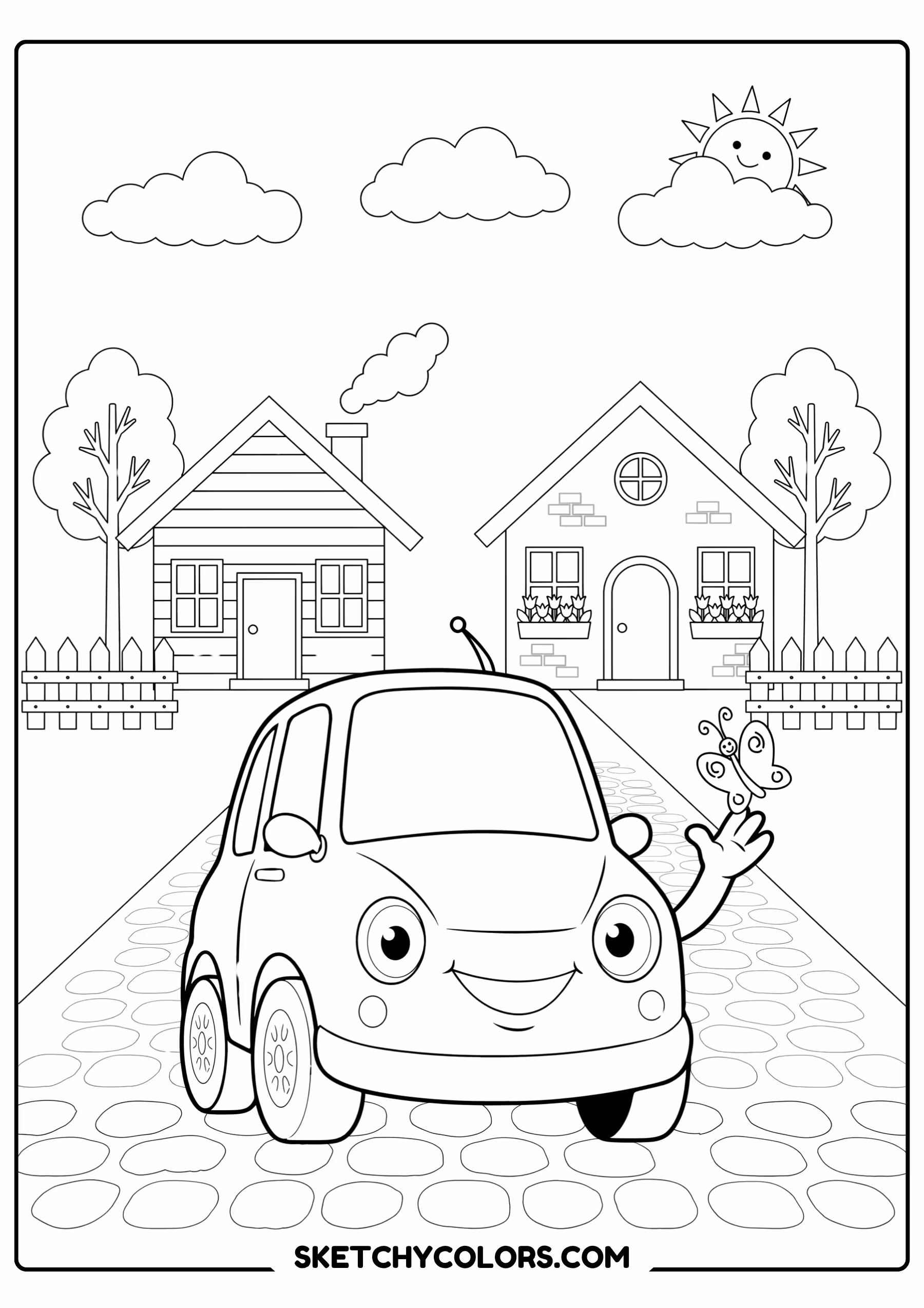 car cute cartoon car free printable pdf