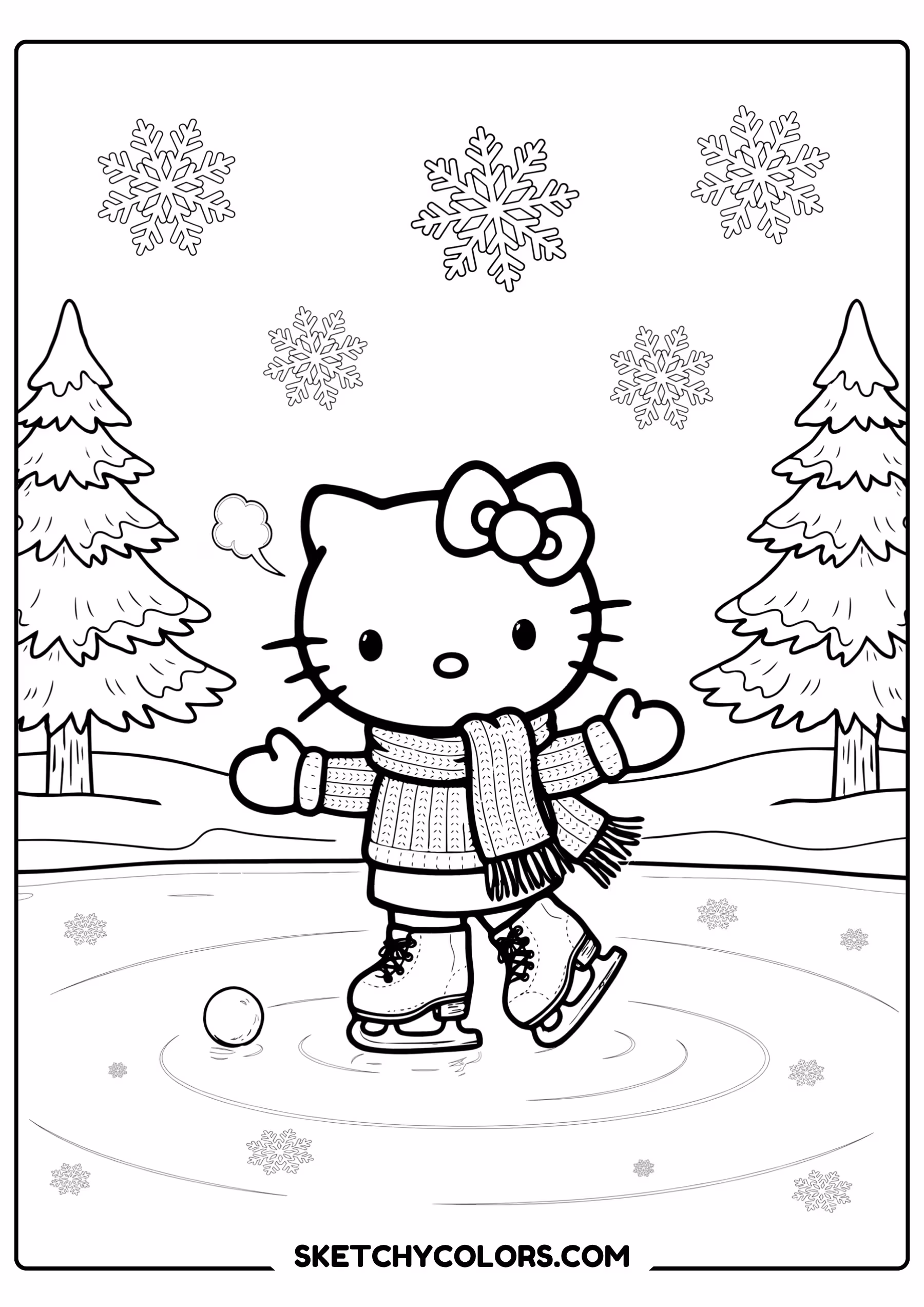 hello kitty ice skating free printable pdf