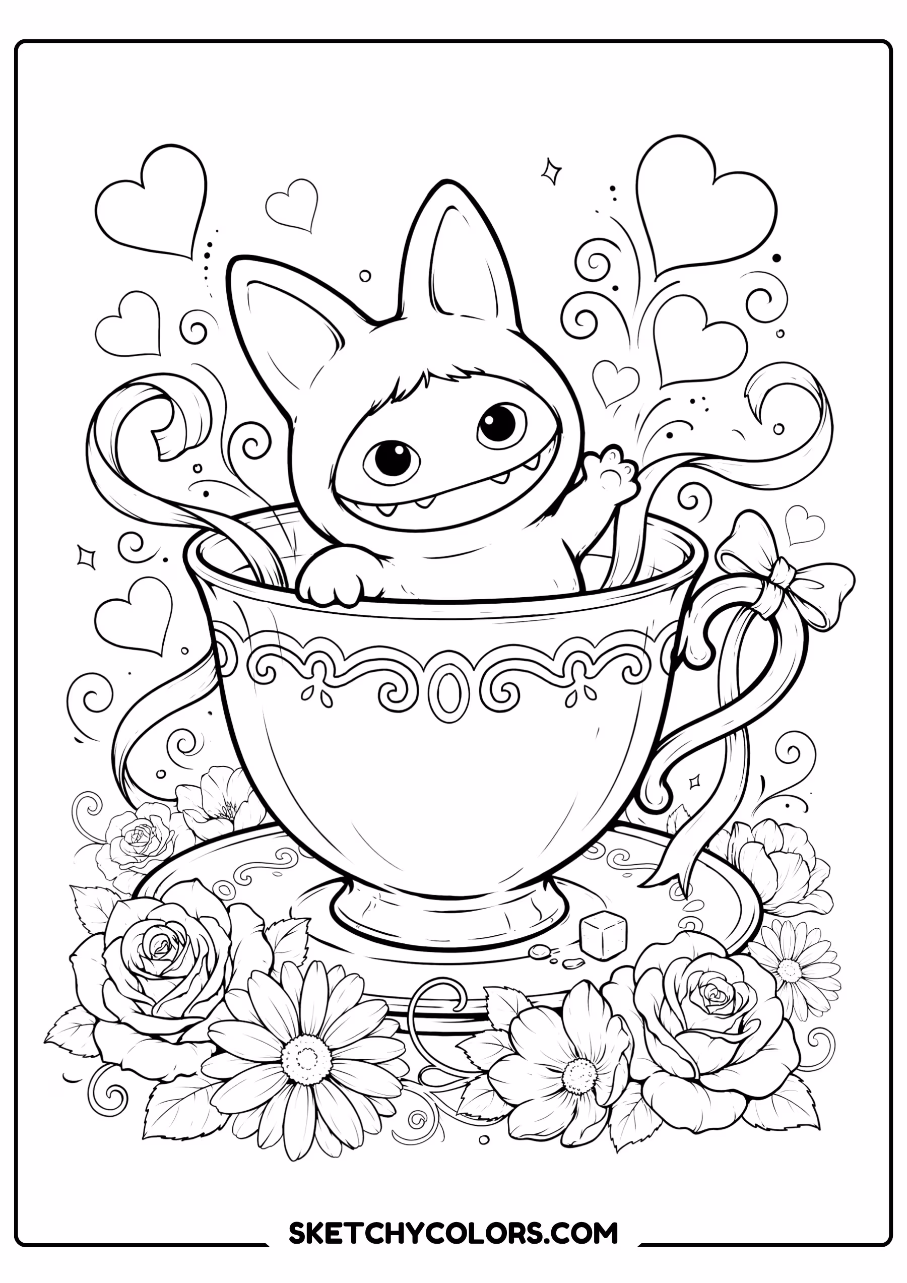 labubu in a teacup free printable pdf