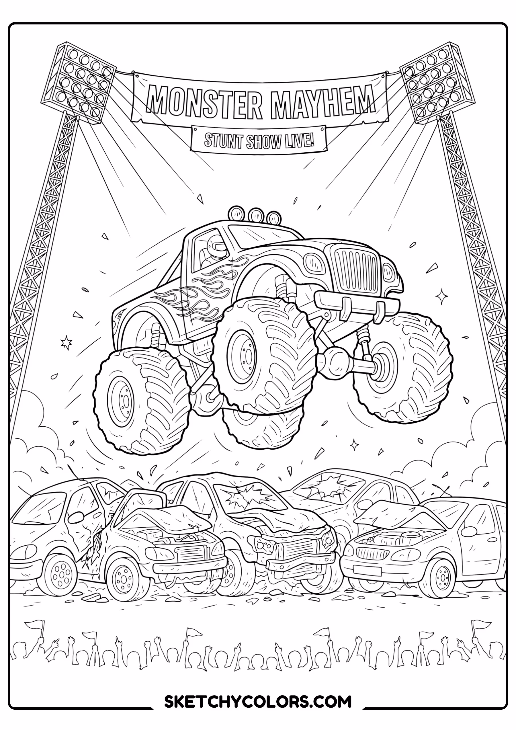 monster truck stunt show free printable pdf