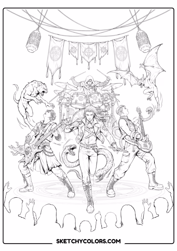 kpop demon hunters band quest s free printable pdf
