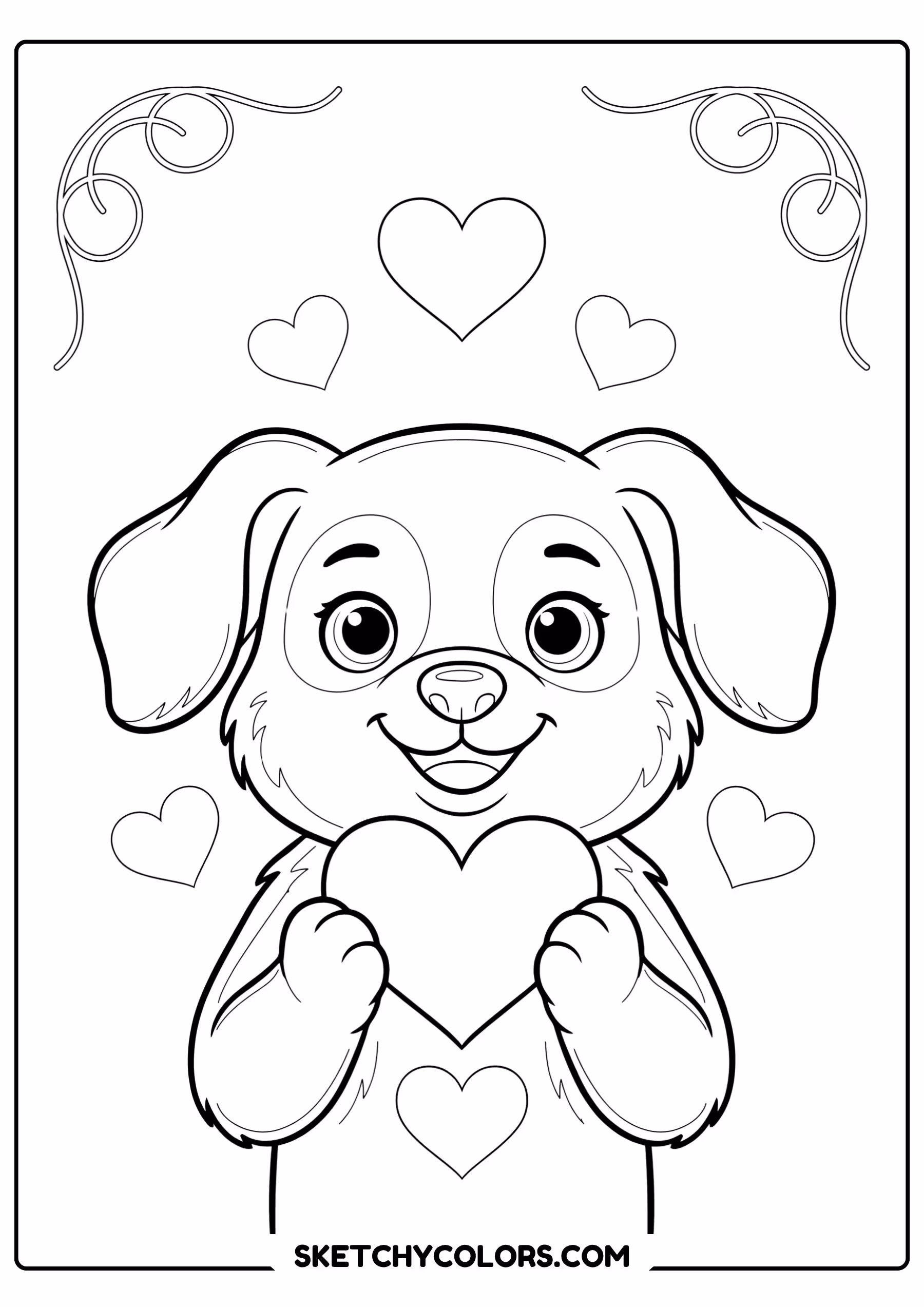 puppy with a heart free printable pdf
