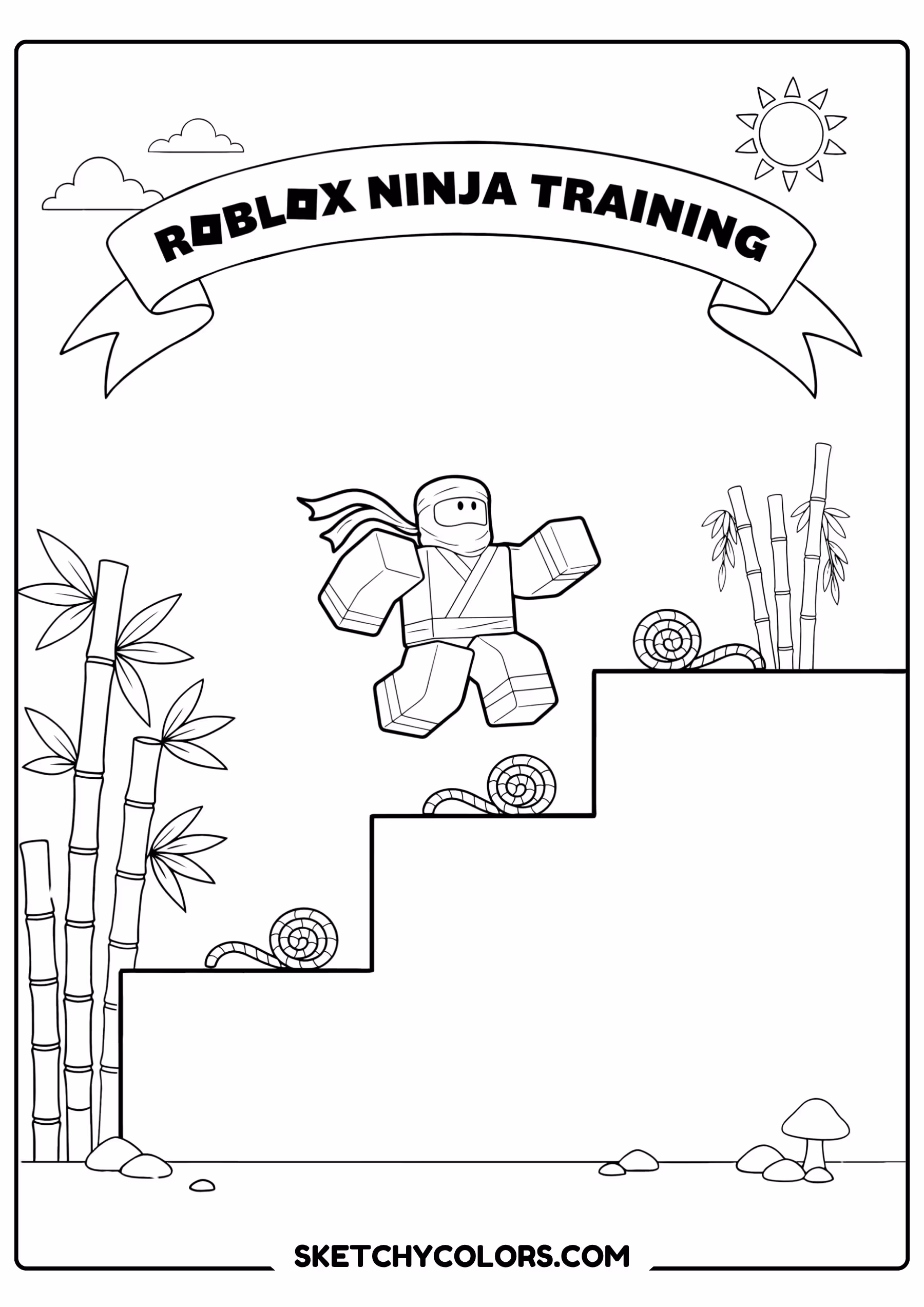 roblox ninja training printable coloring sheet