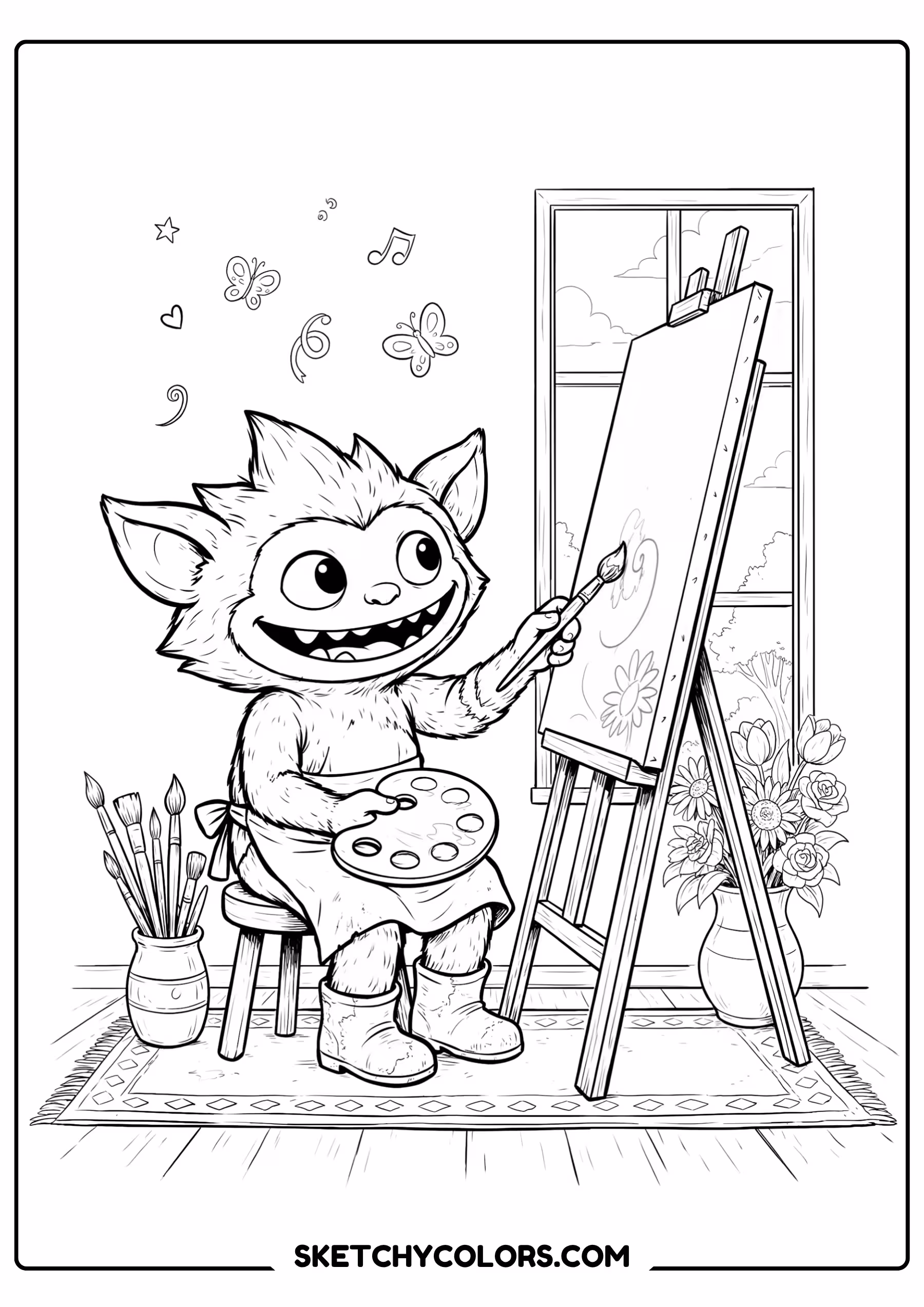 labubu artist free coloring sheet for kids
