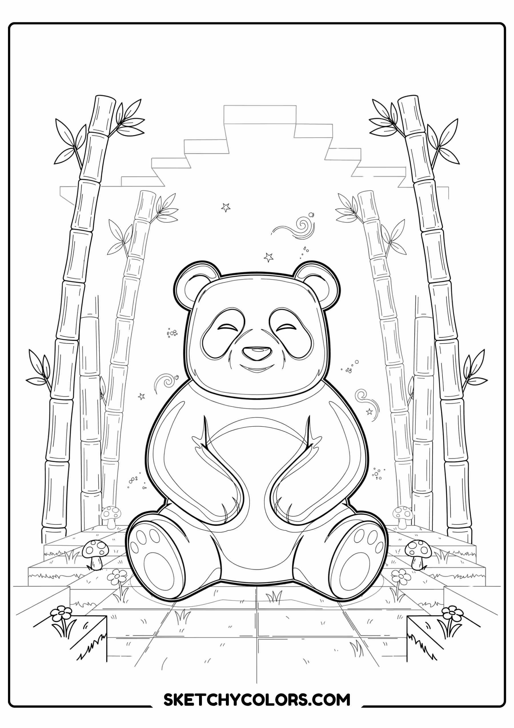 minecraft panda free coloring sheet for kids