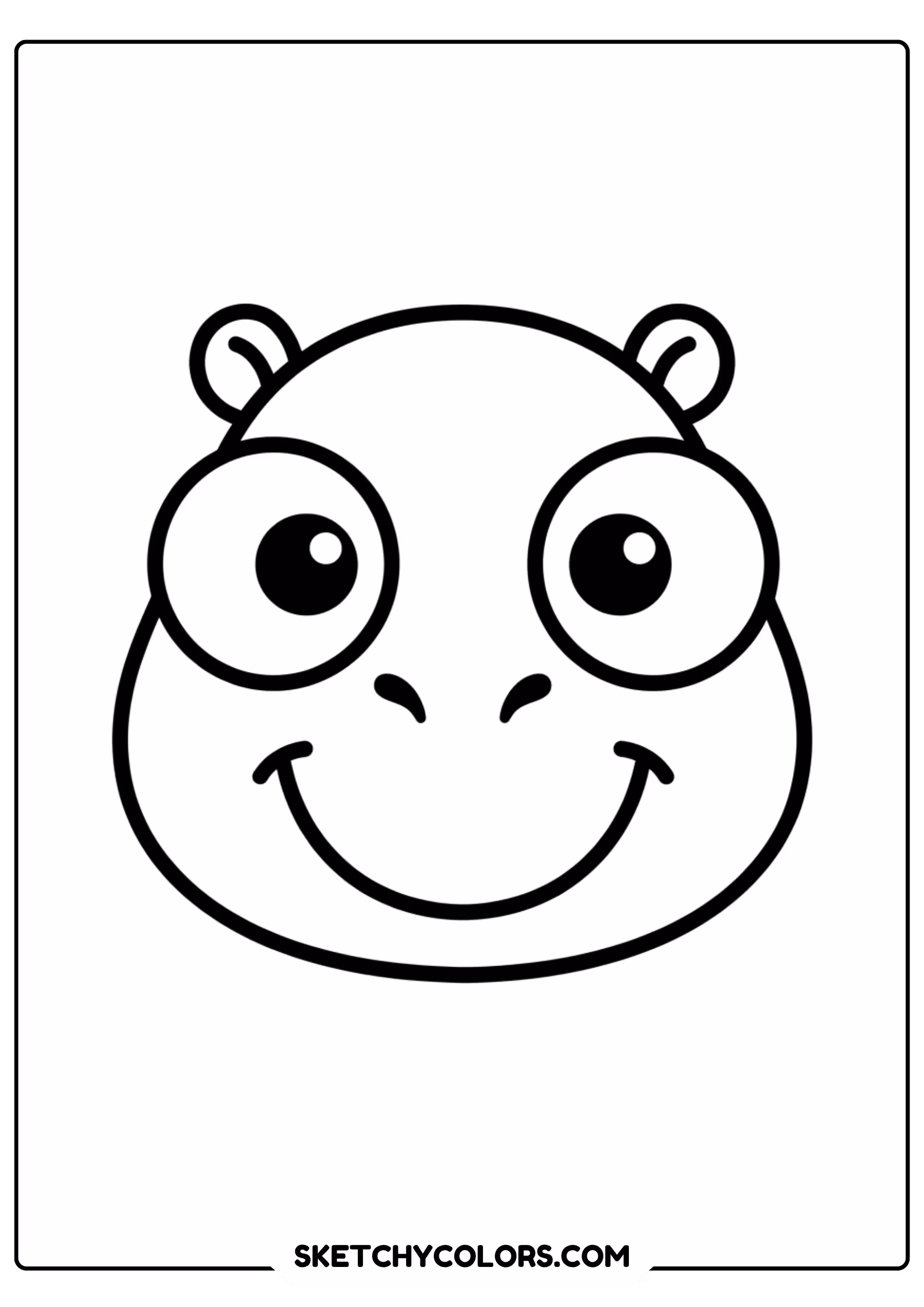 chibi capybara big eyes free printable coloring page for kids