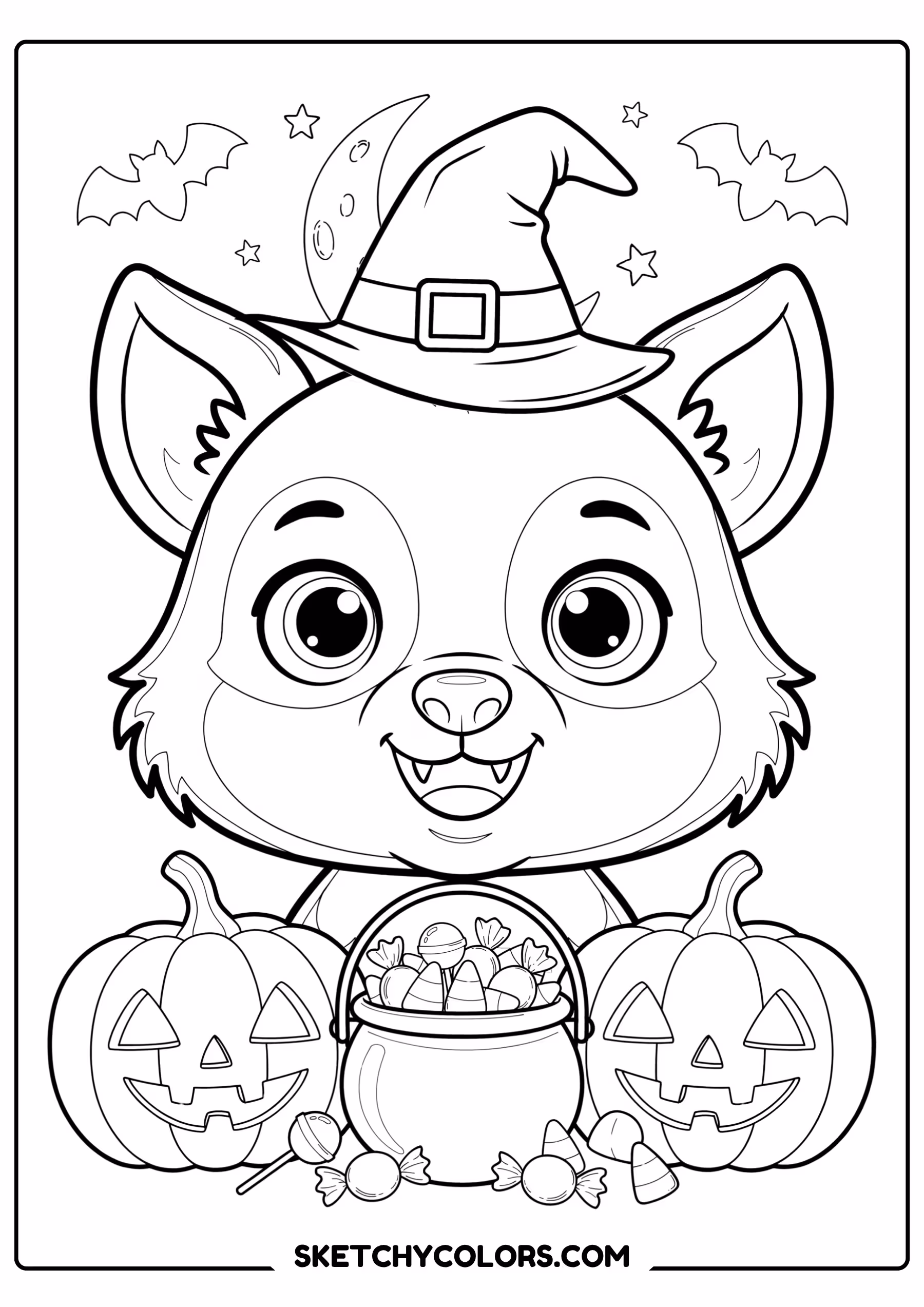 halloween coloring page werewolf puppy costume free printable for kids