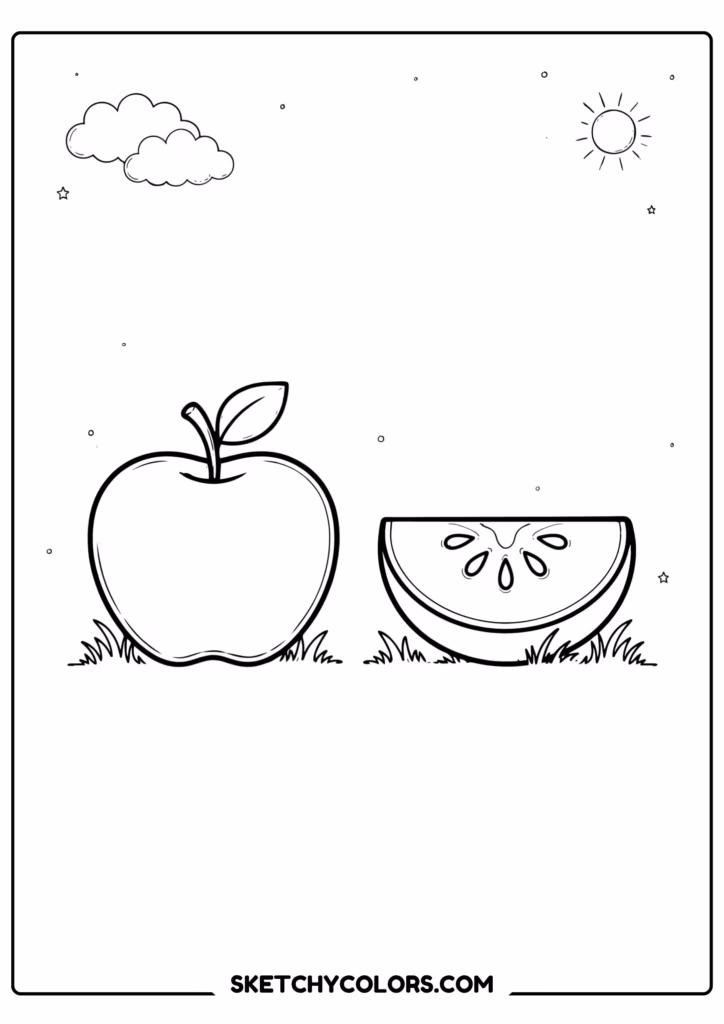 apple slice s free printable coloring sheet
