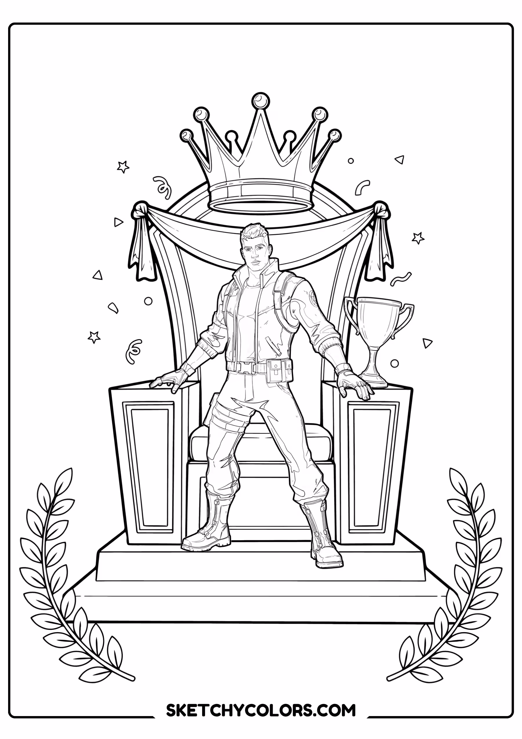 fortnite victory throne free printable coloring sheet