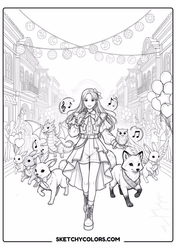 kpop demon hunters creature fun s free printable coloring sheet
