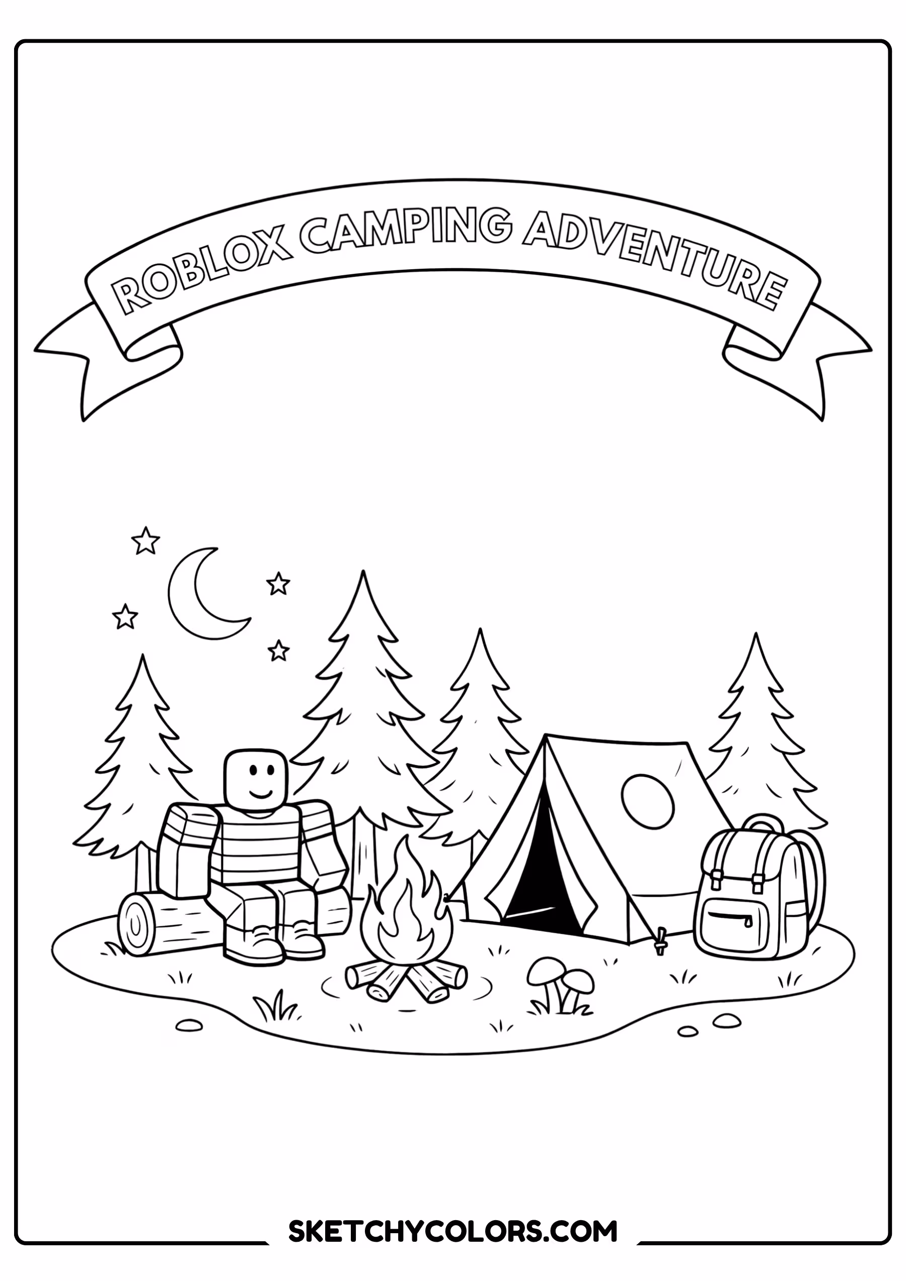 roblox camping adventure printable for kids pdf