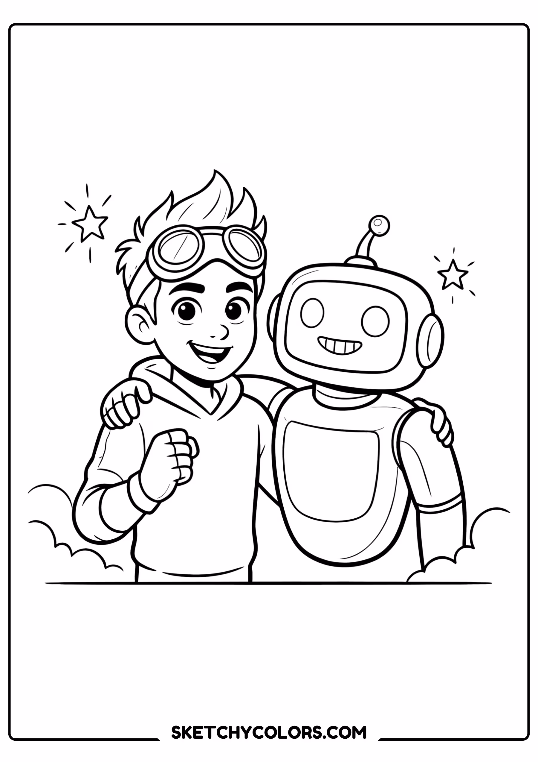 fortnite robot duo printable for kids pdf