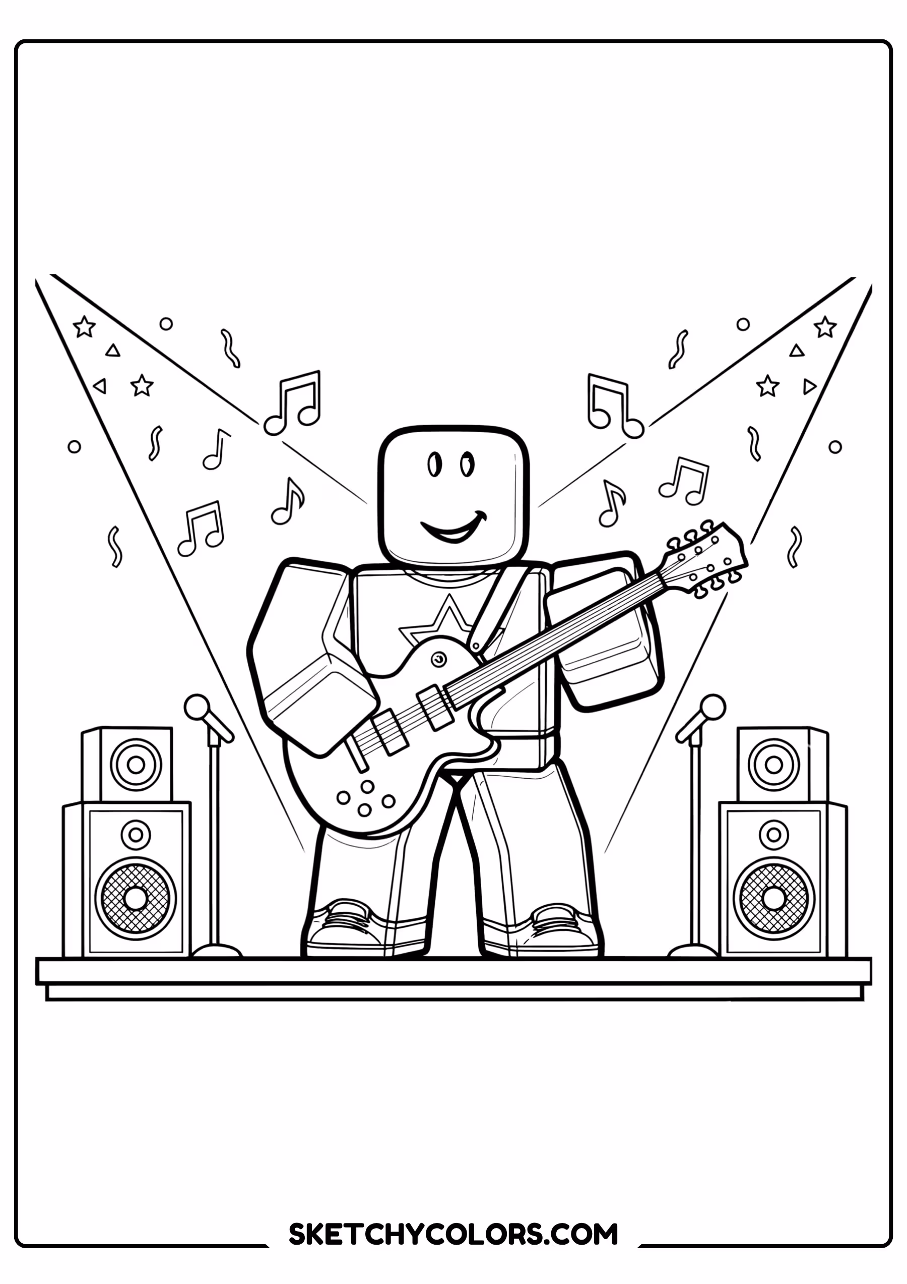 roblox music star free pdf coloring page