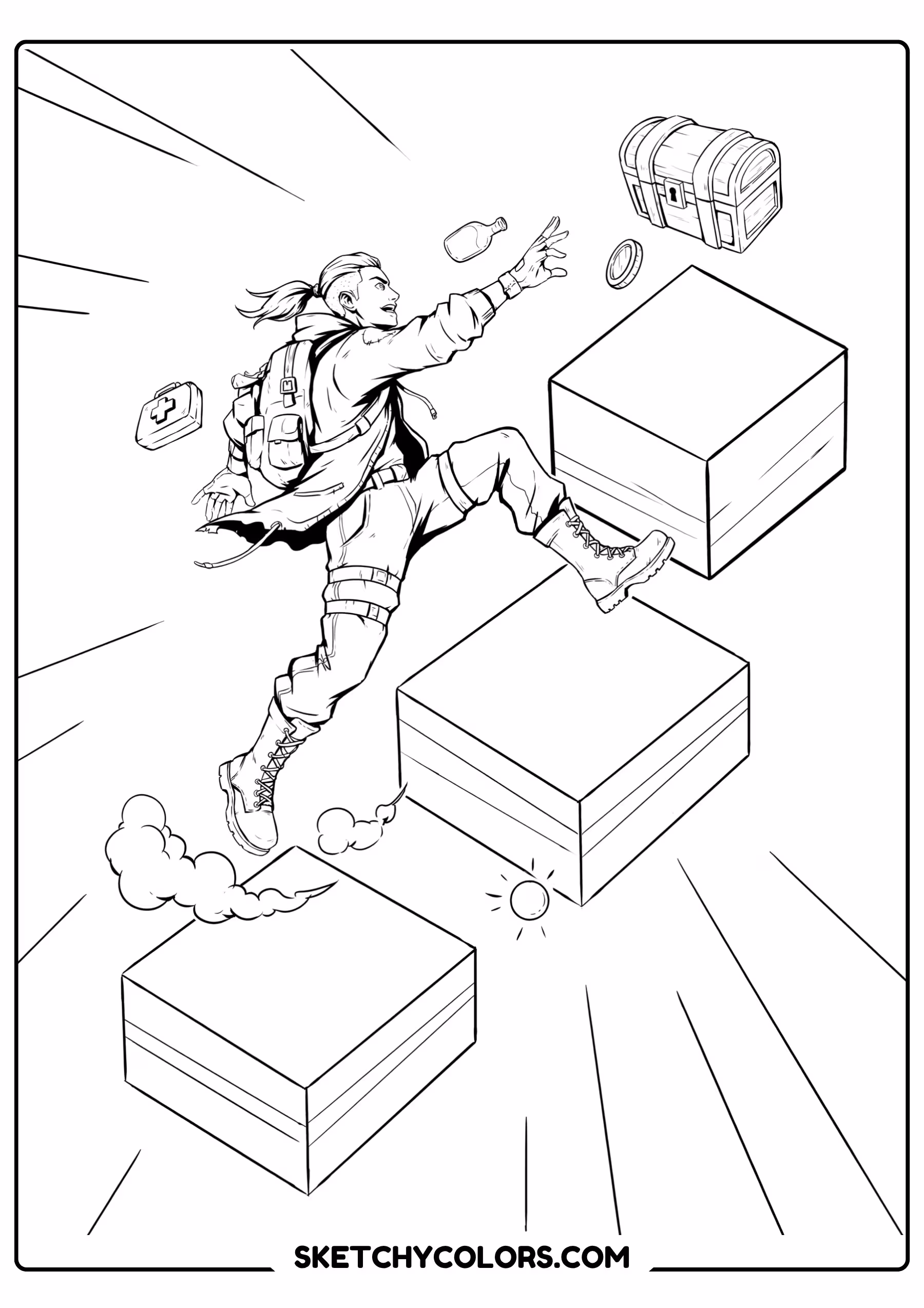 fortnite platform jump free pdf coloring page