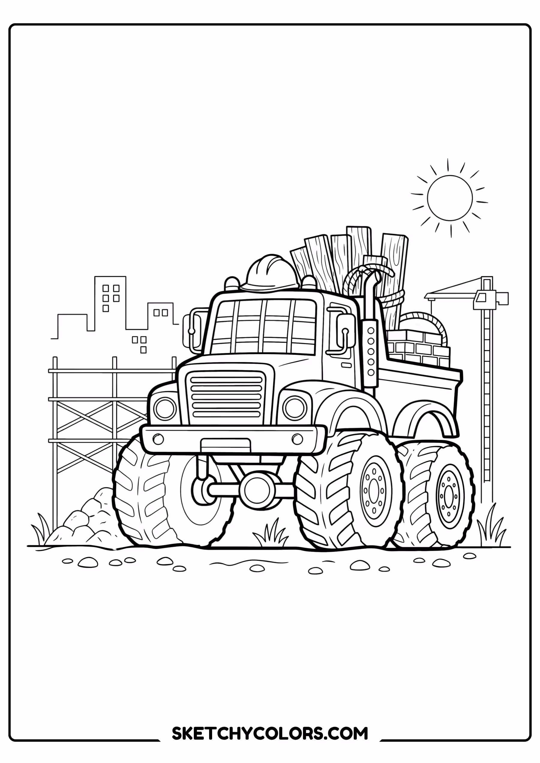 monster truck construction monster truck coloring sheet free printable