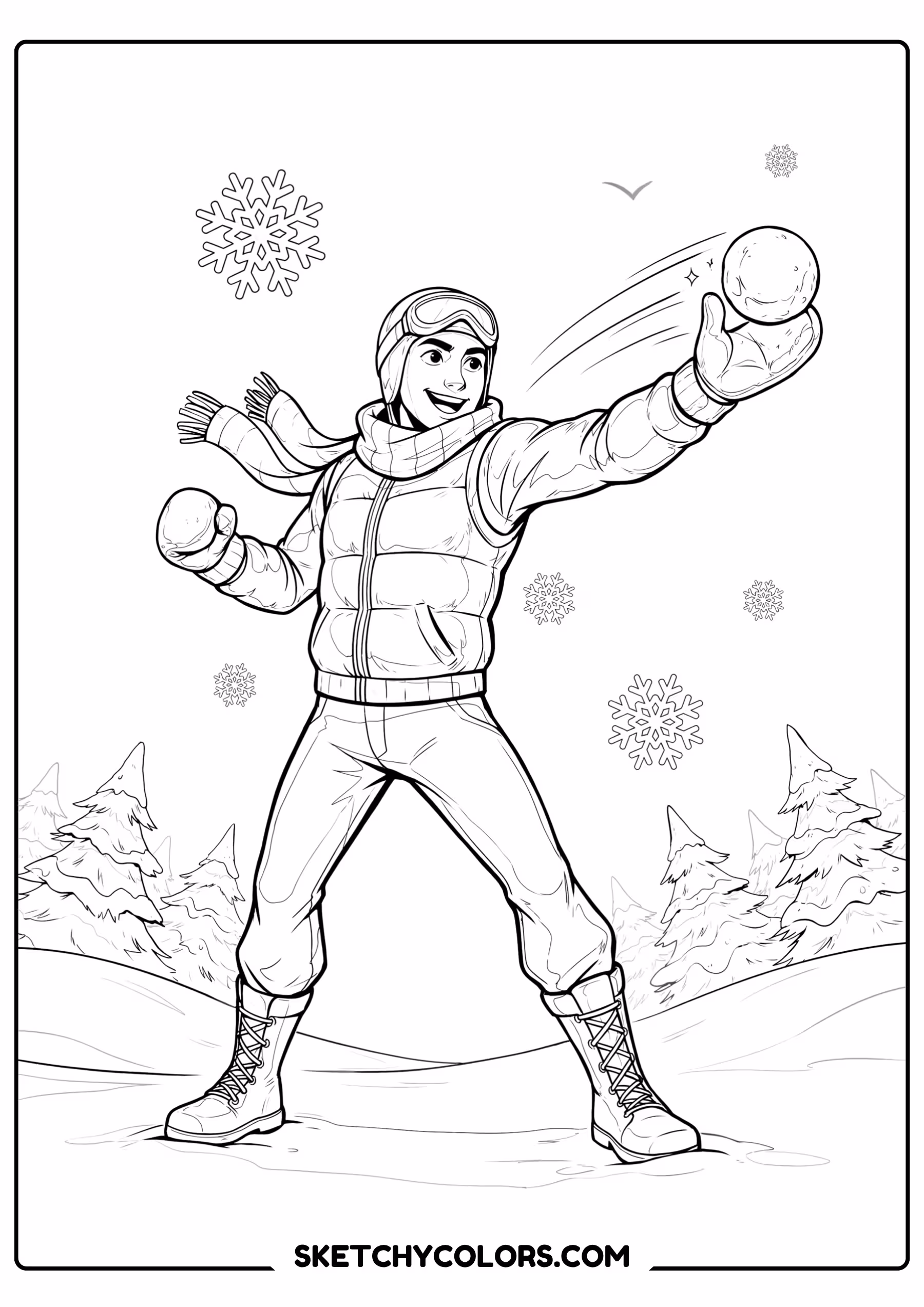 fortnite winter snowball coloring sheet free printable