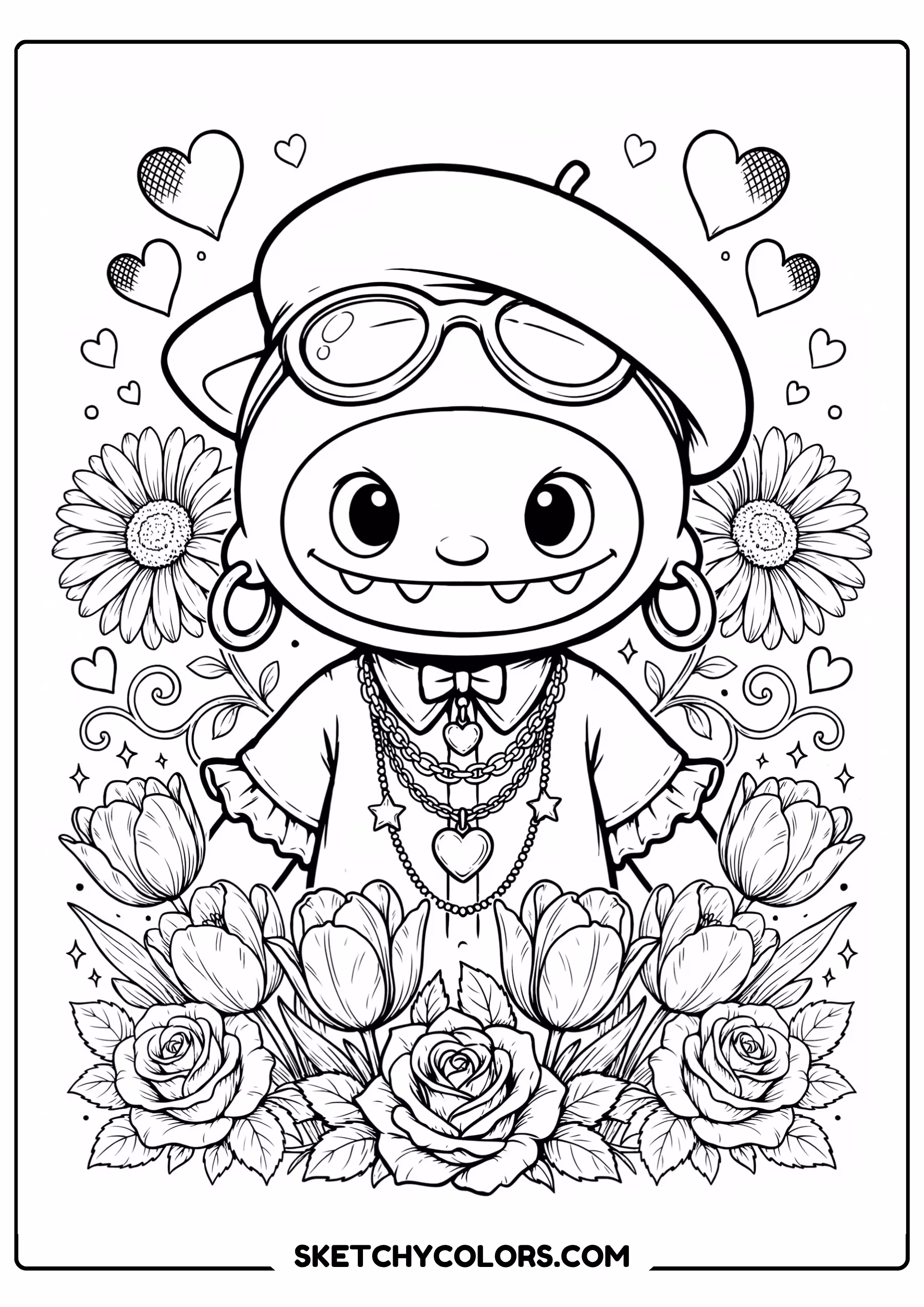 labubu fashionable labubu free kids coloring printable
