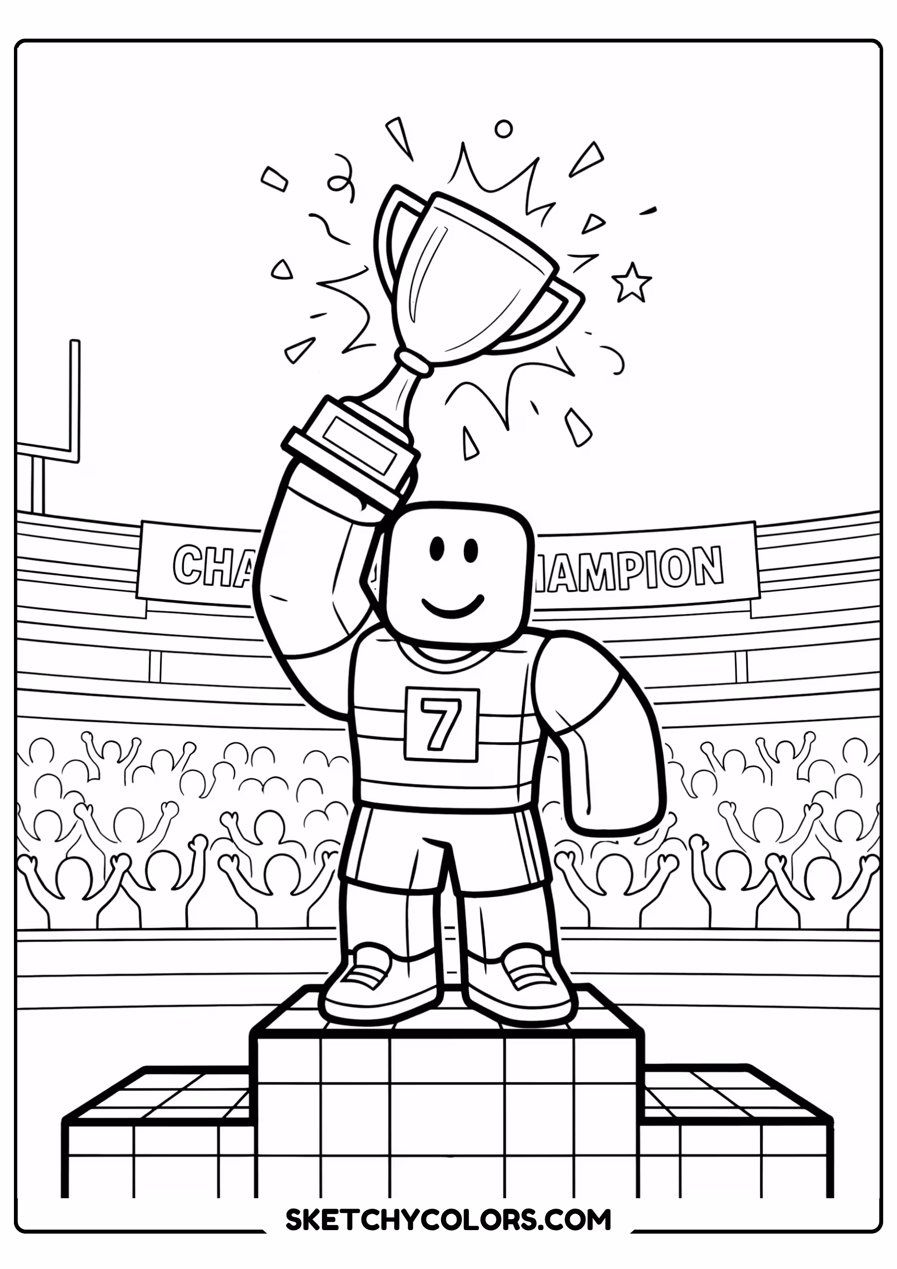 roblox sports champion free kids coloring printable