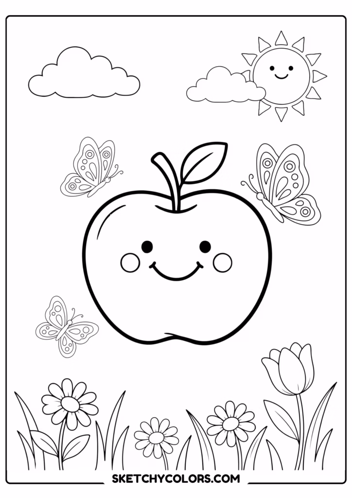 apple garden apple s free kids coloring printable