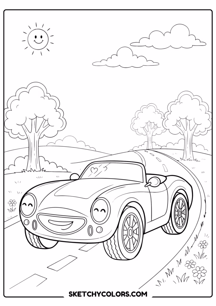 car classic sports car free printable for kids