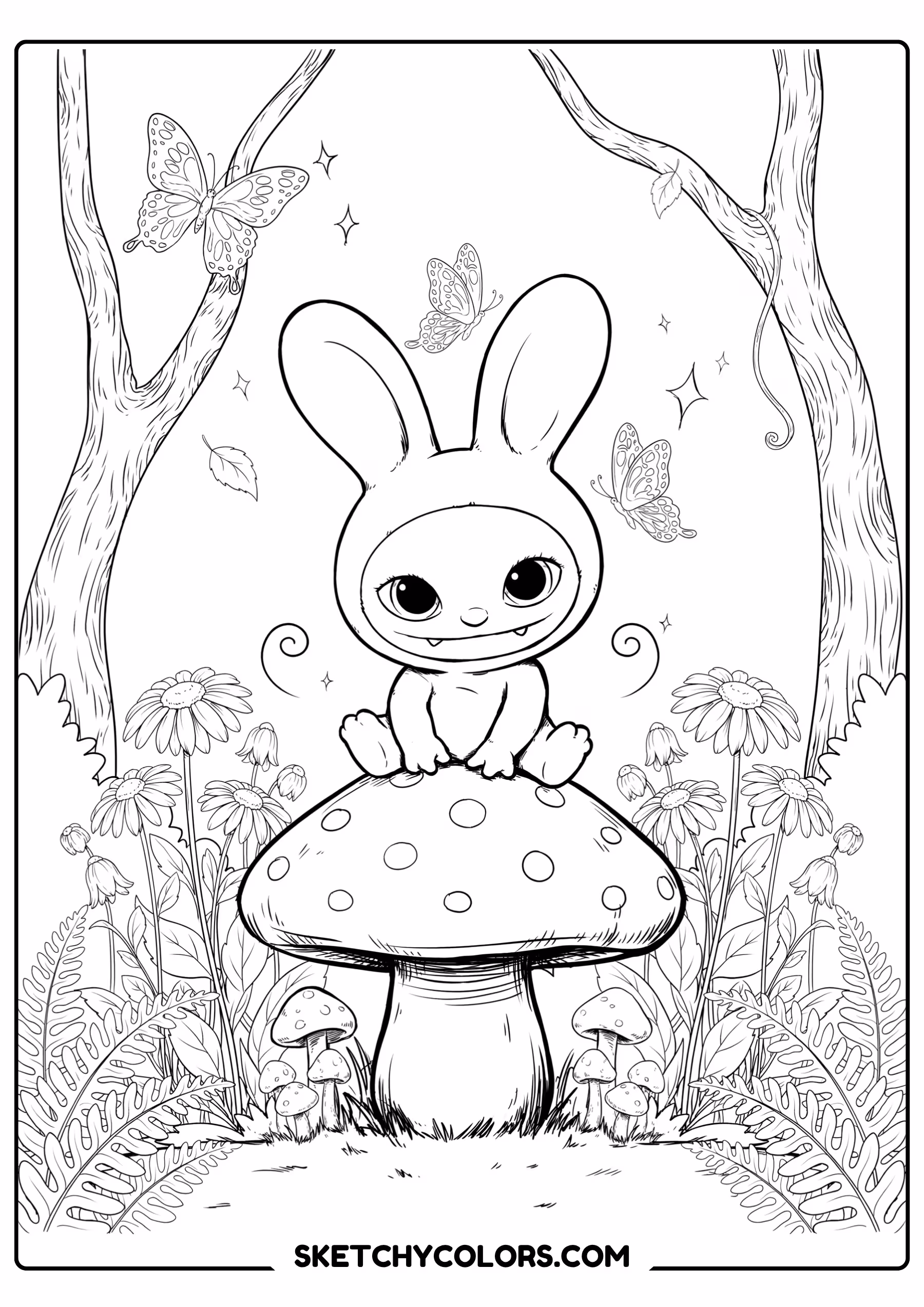 labubu on a mushroom free printable for kids