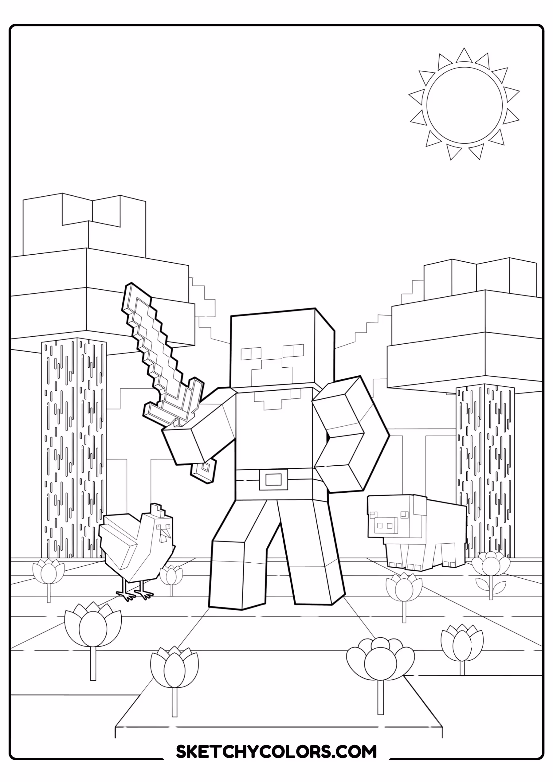 minecraft diamond sword adventure free printable for kids