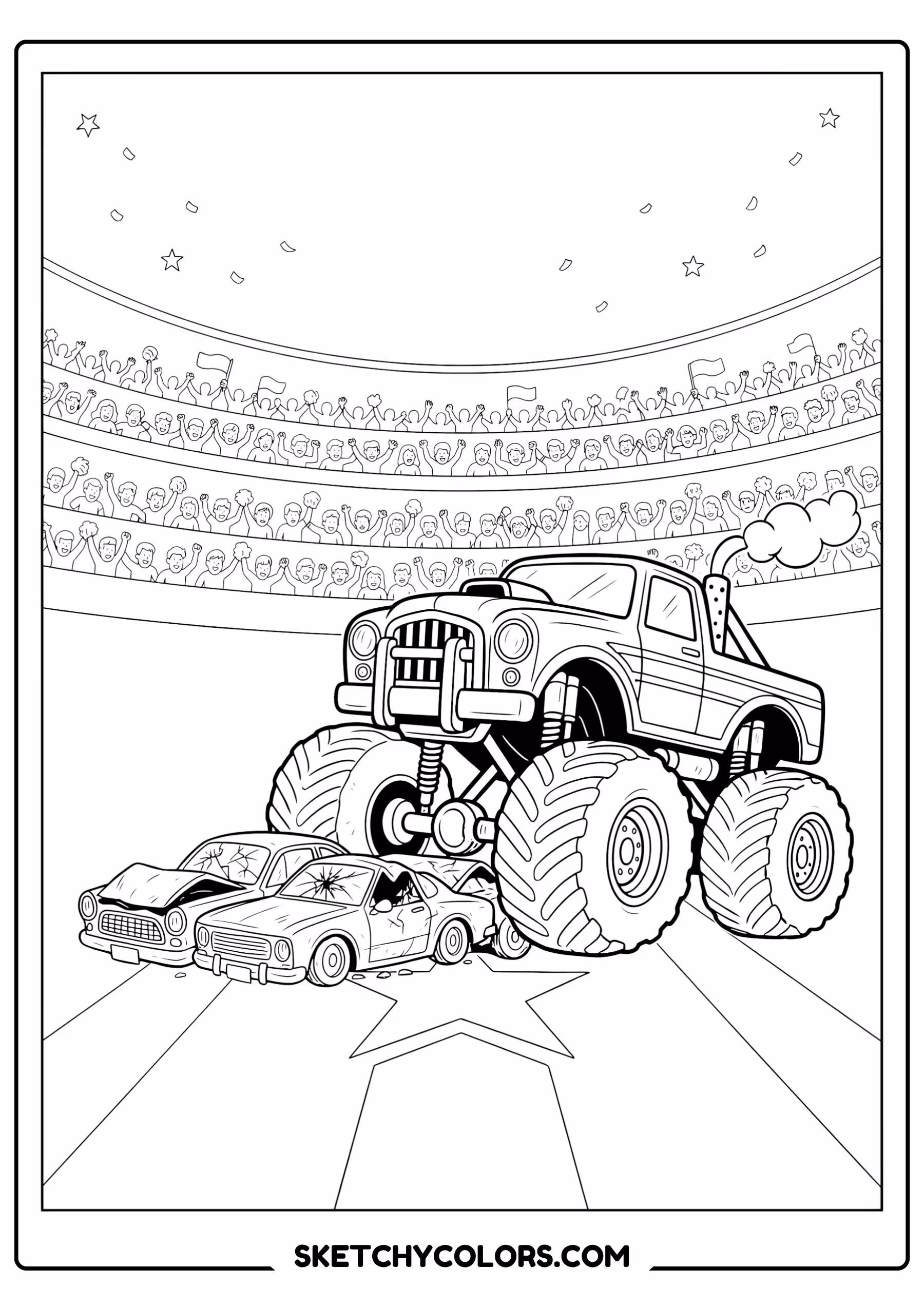 monster truck arena free printable for kids
