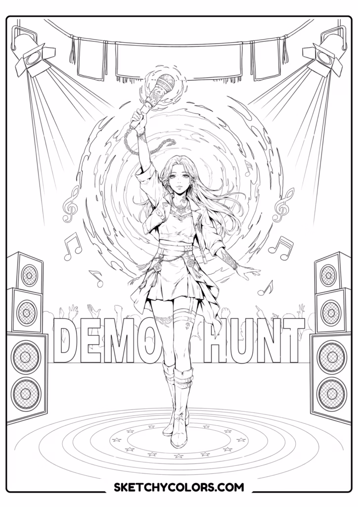 kpop demon hunters stage hero s free printable for kids