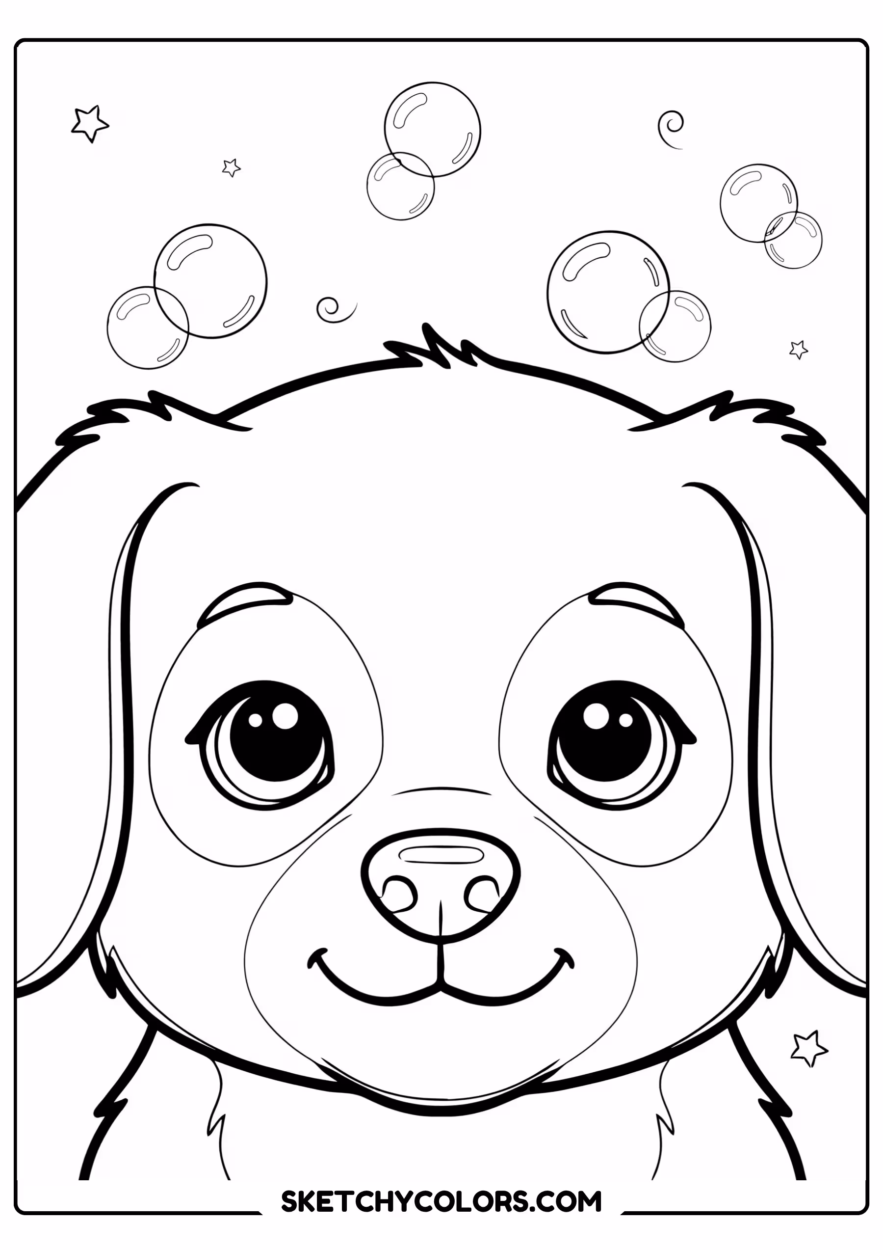dog coloring page puppy bubbles free printable pdf