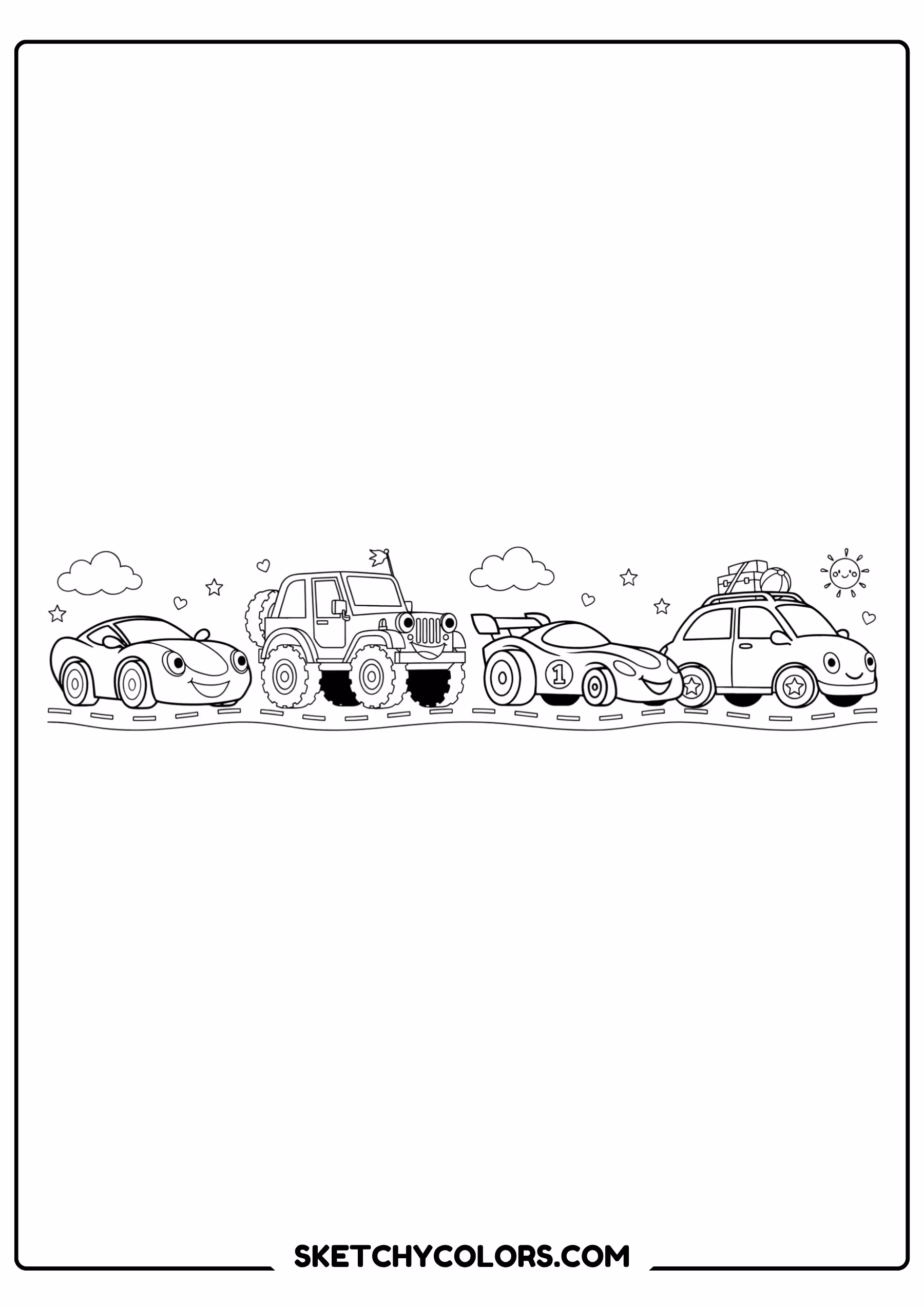 car cartoon cars collection printable coloring page pdf