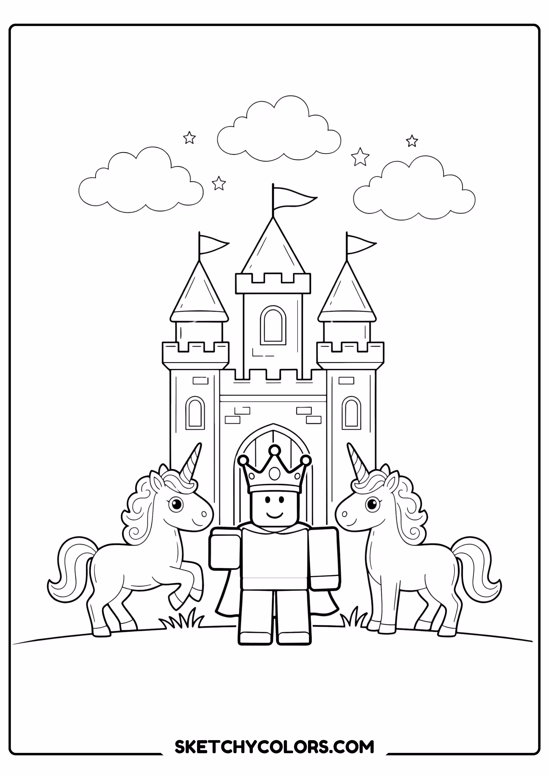 roblox fantasy kingdom printable coloring page pdf