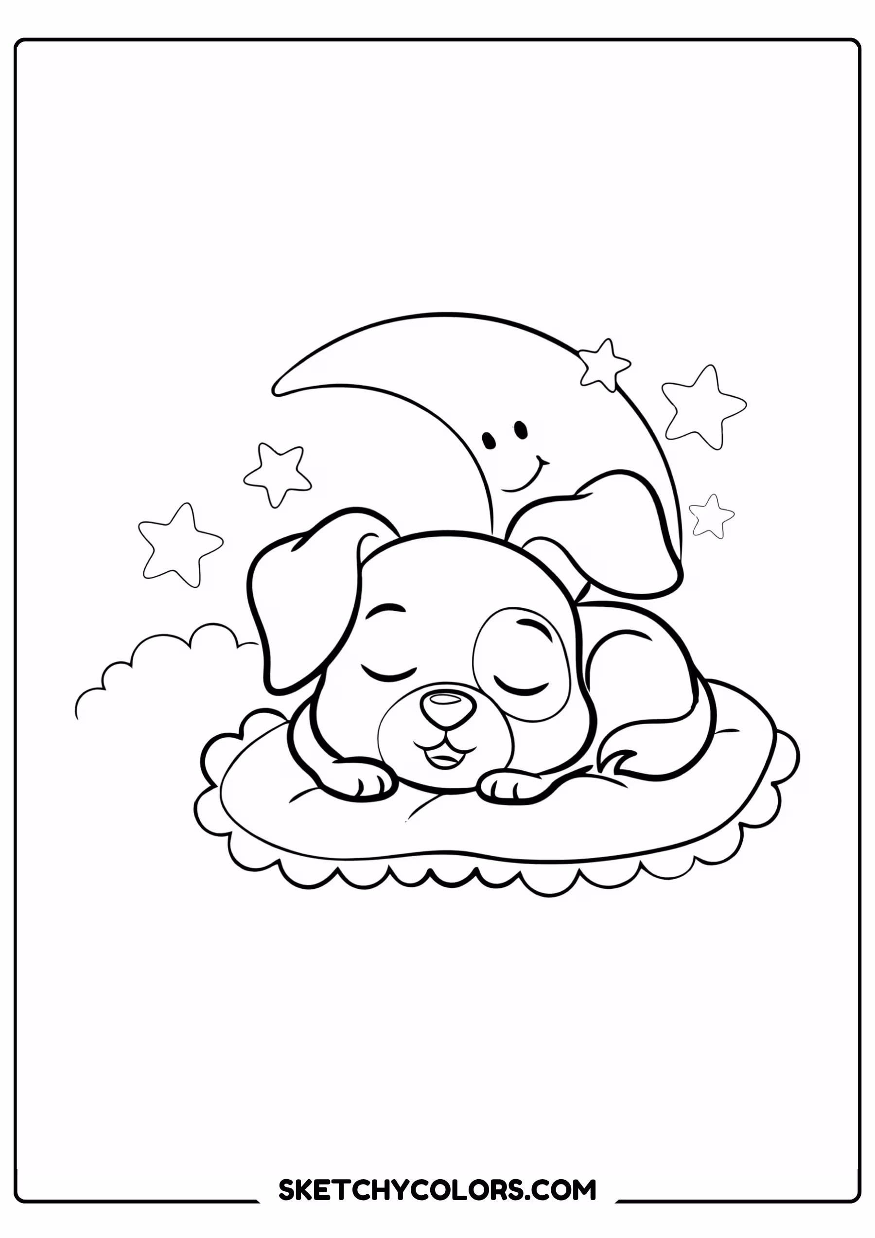 puppy sleepy puppy printable coloring page pdf