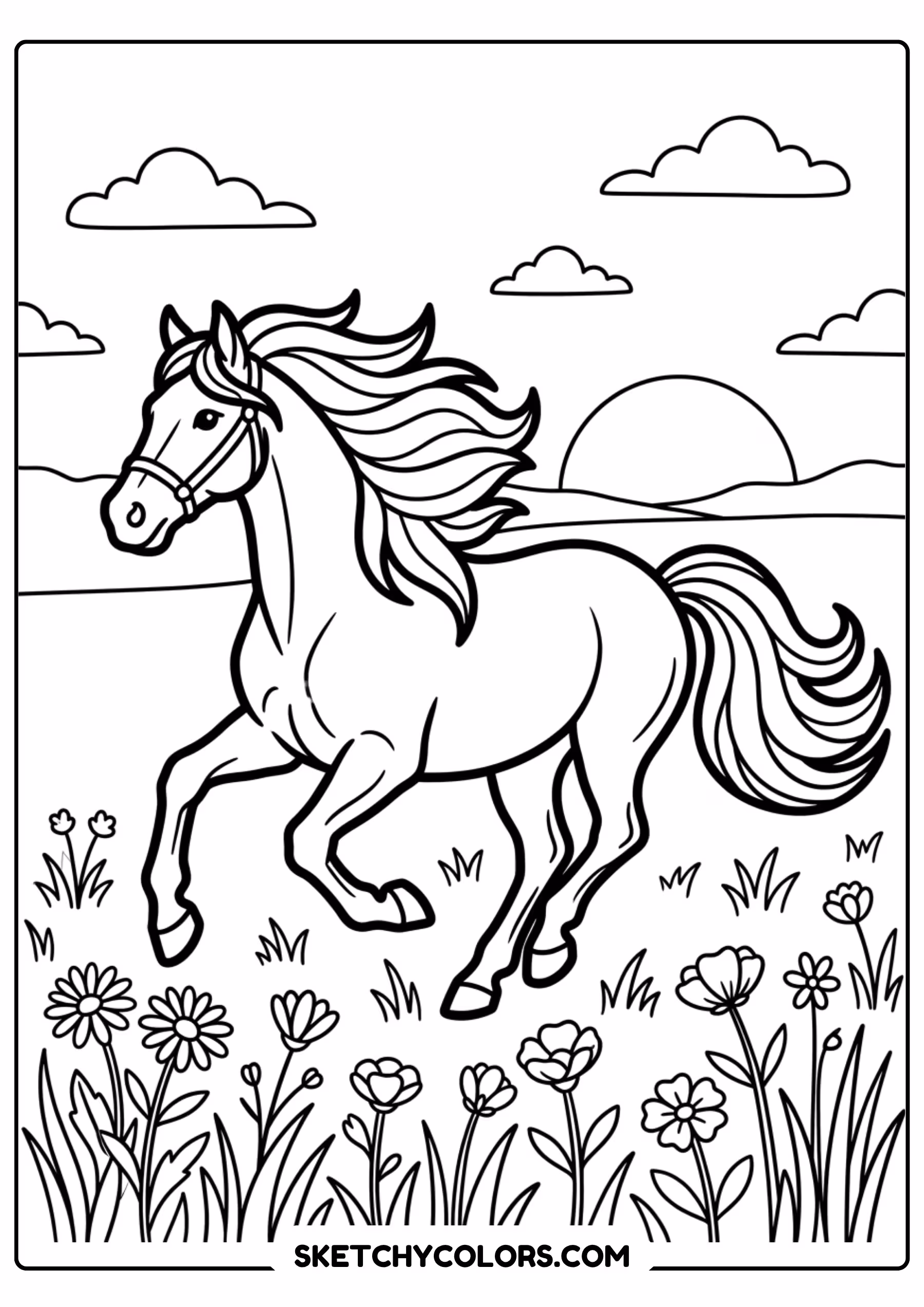rainbow cat window coloring page printable
