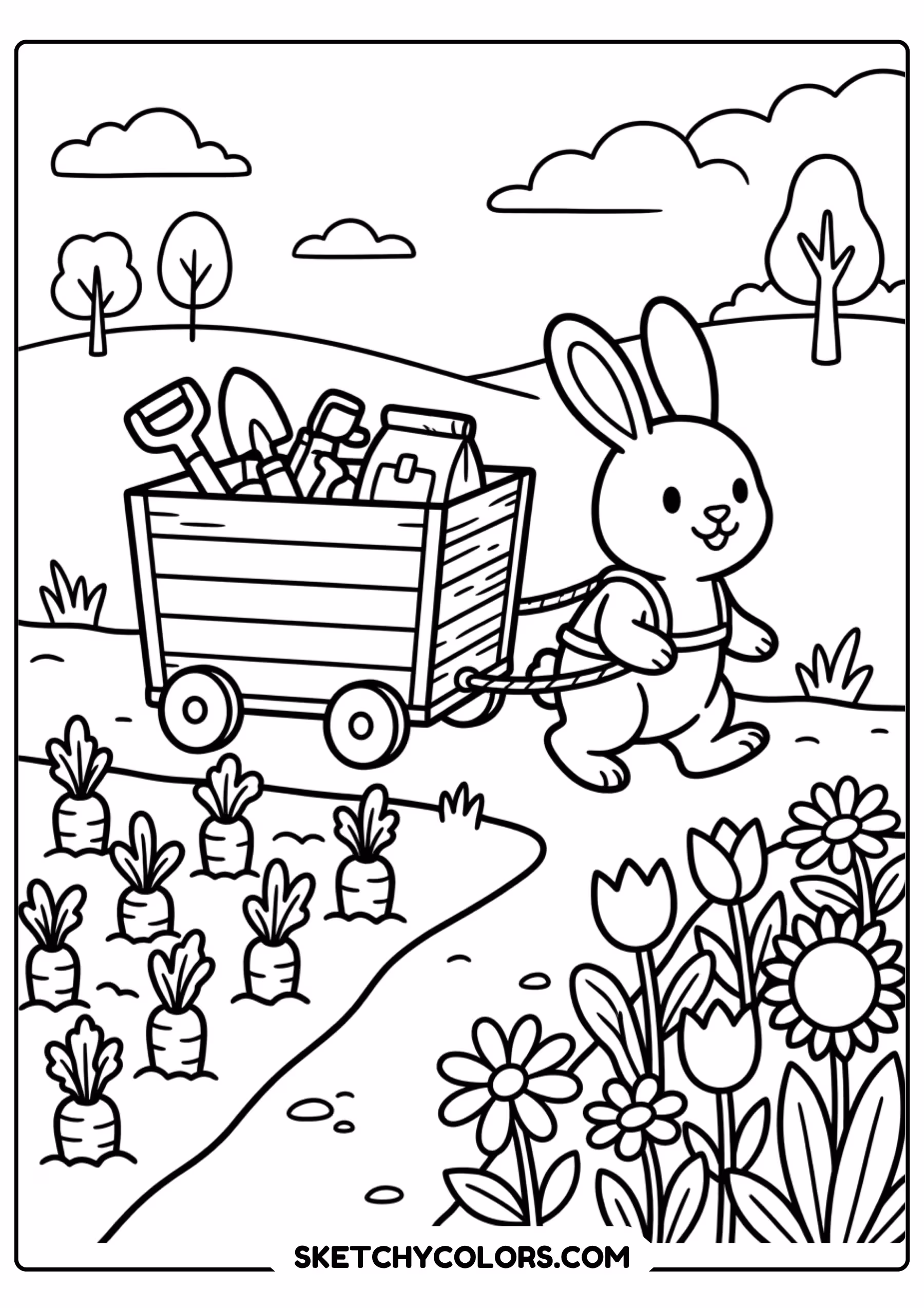 rainbow rain cloud coloring page printable