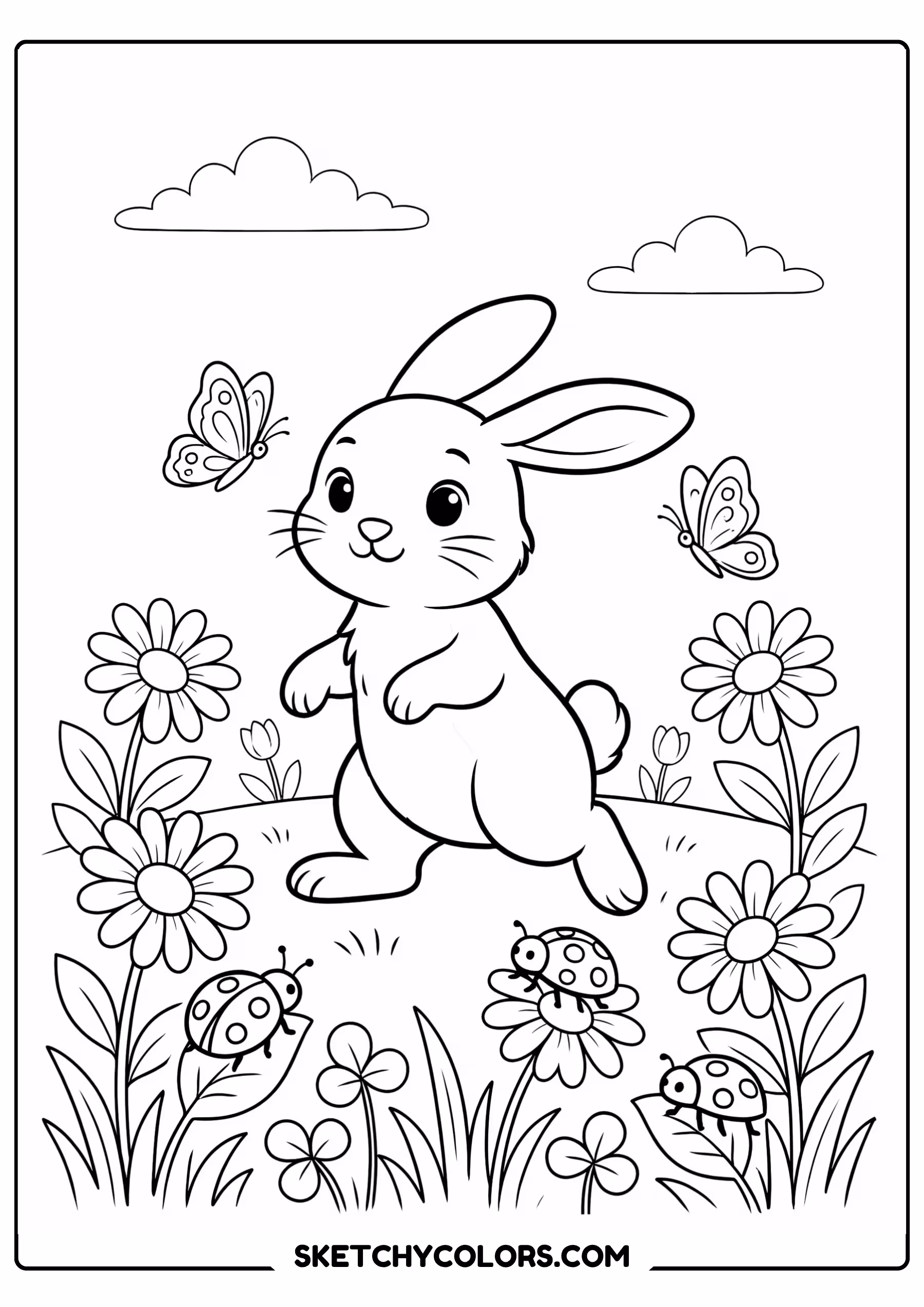 april bunny printable coloring sheet