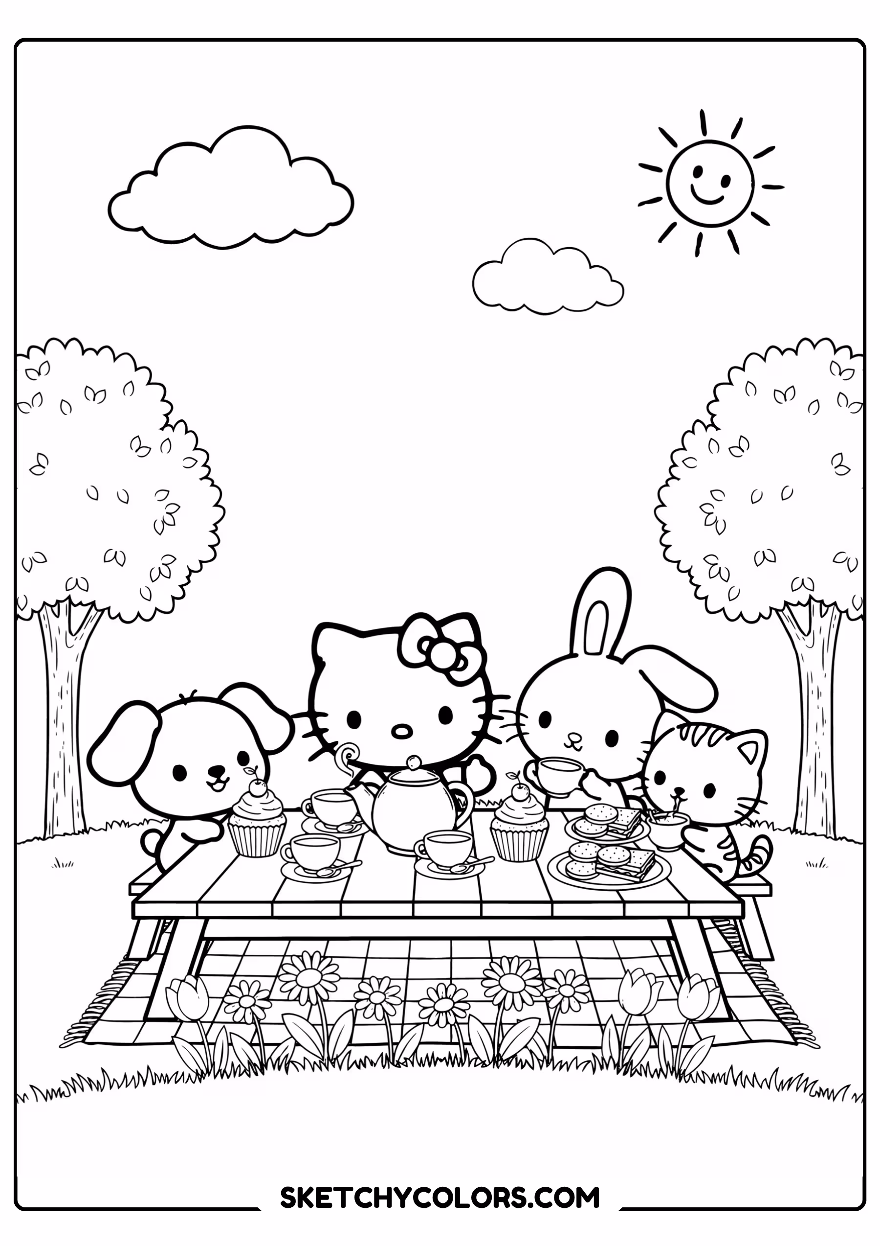 hello kitty princess printable coloring sheet