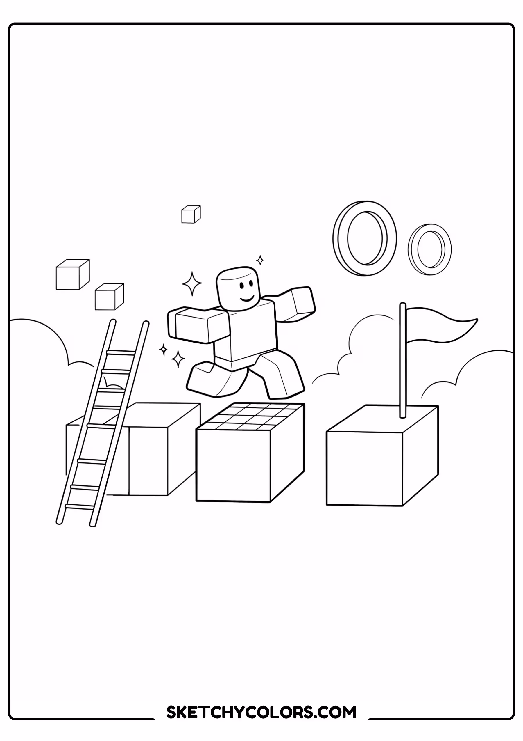 roblox obby challenge printable coloring sheet
