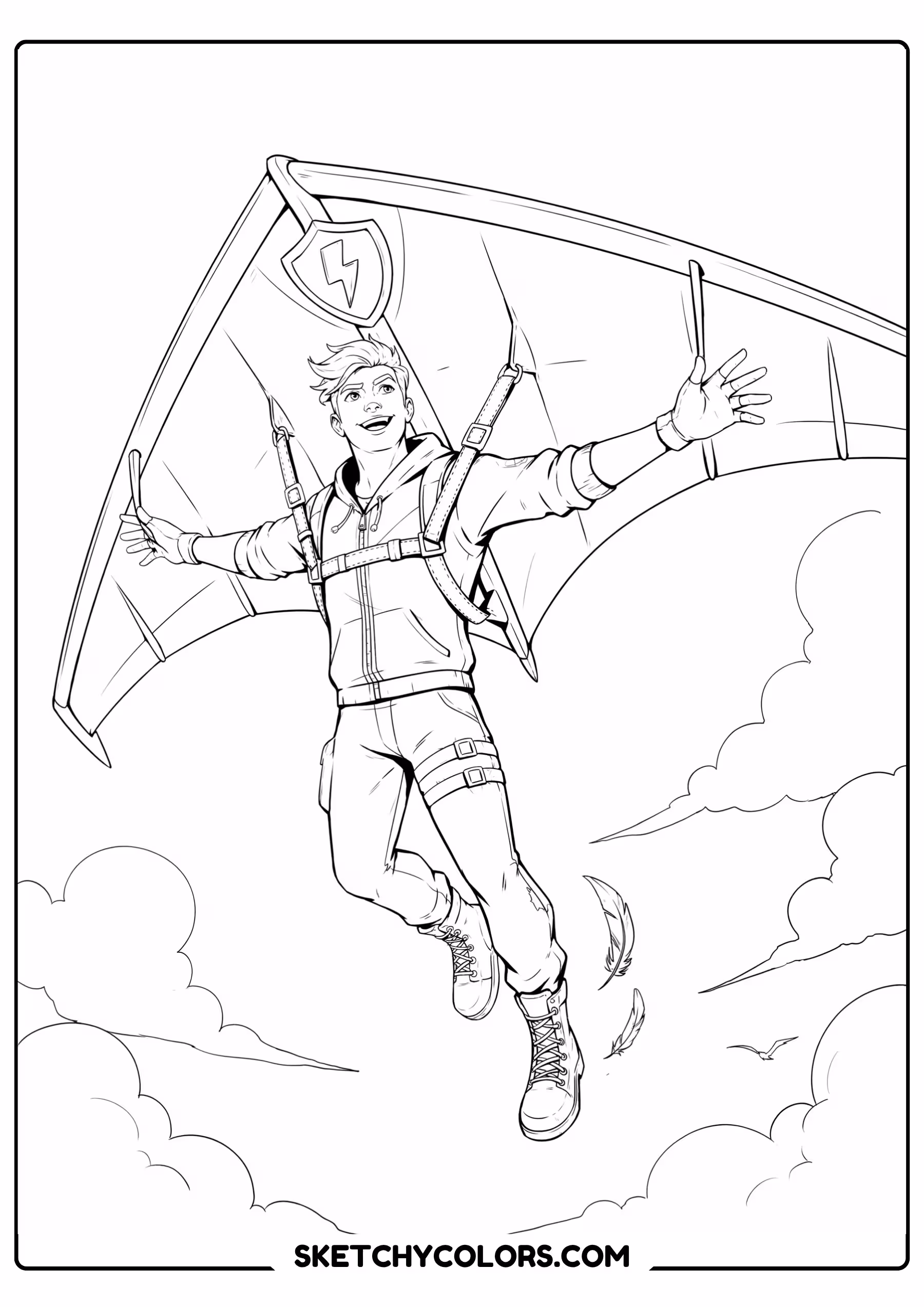 fortnite glider printable coloring sheet