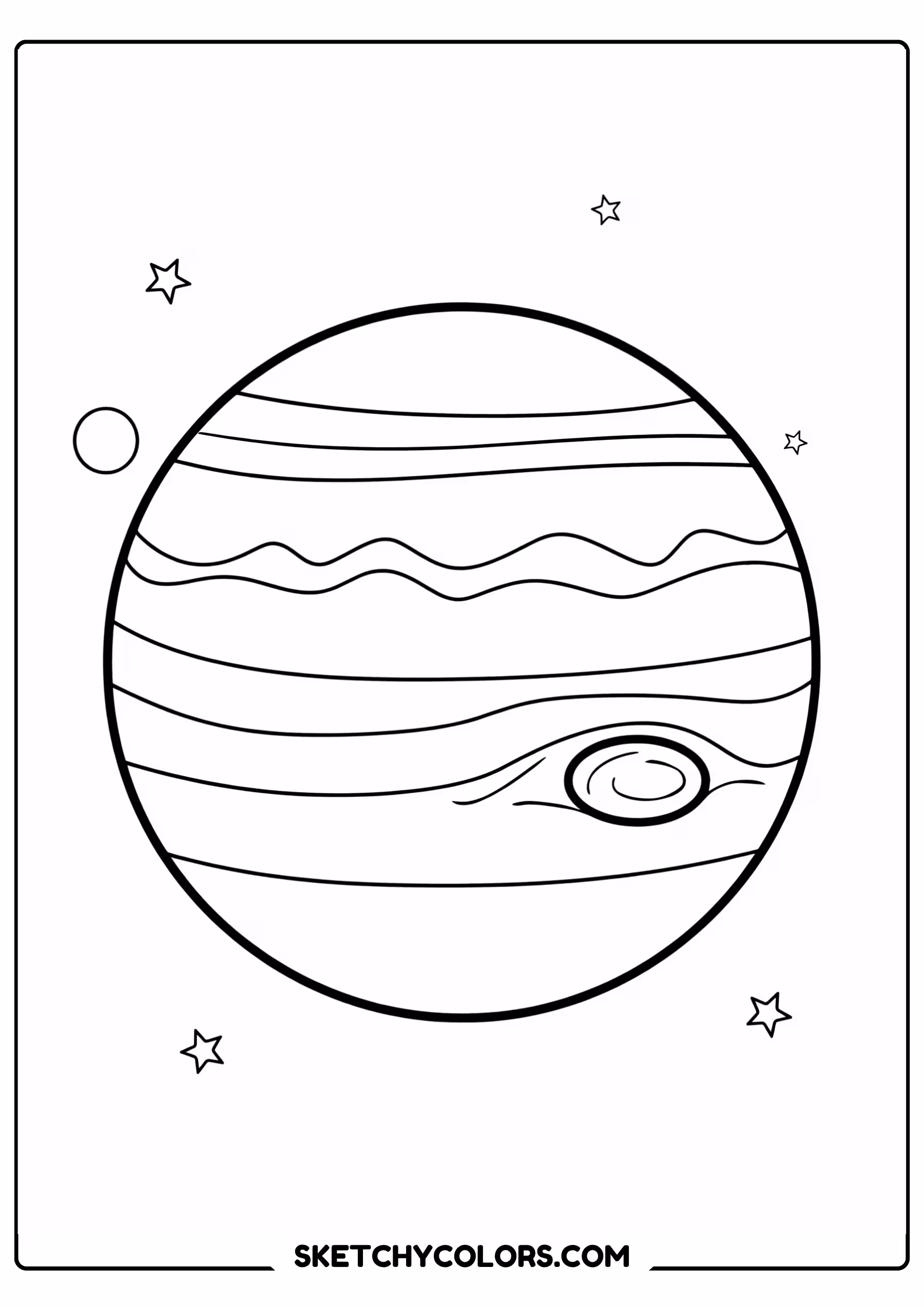 solar system coloring page jupiter giant storm free printable pdf
