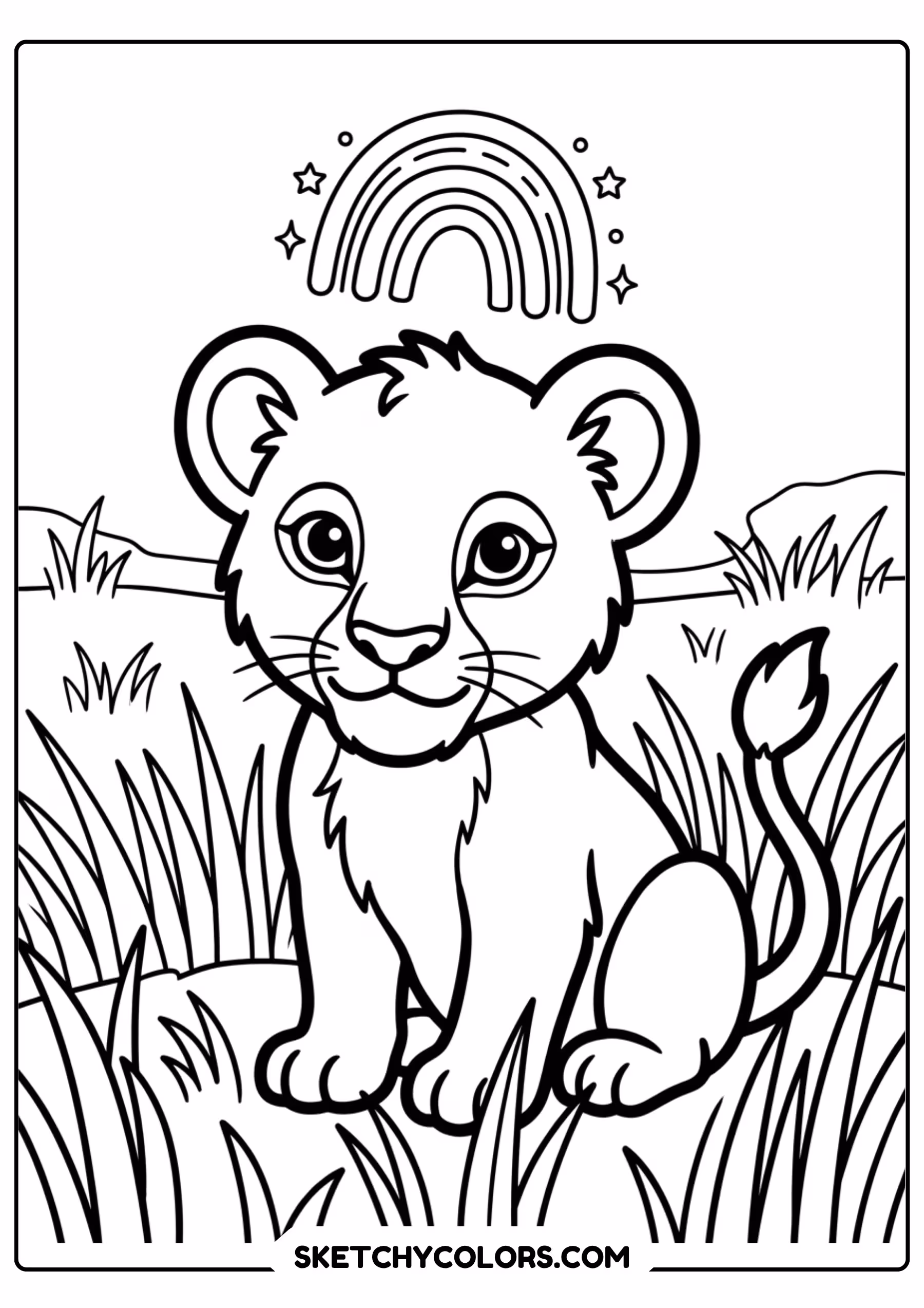 rainbow castle coloring page printable
