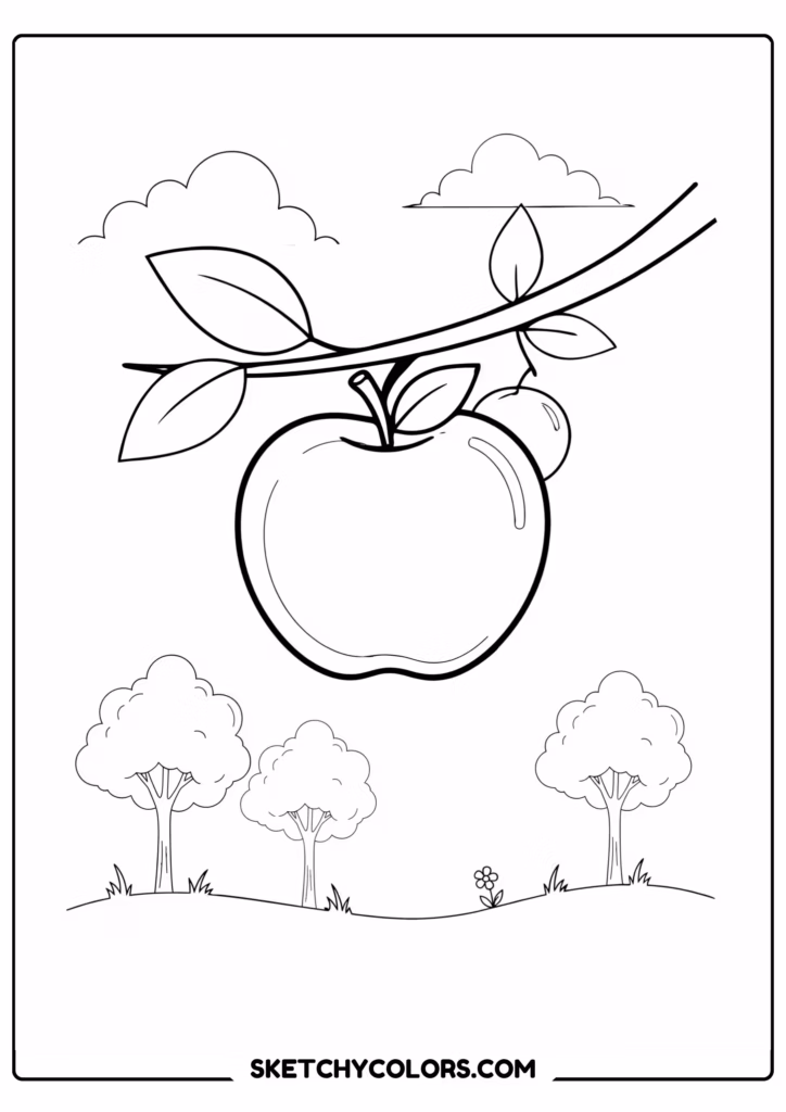 apple branch apple s free coloring sheet for kids