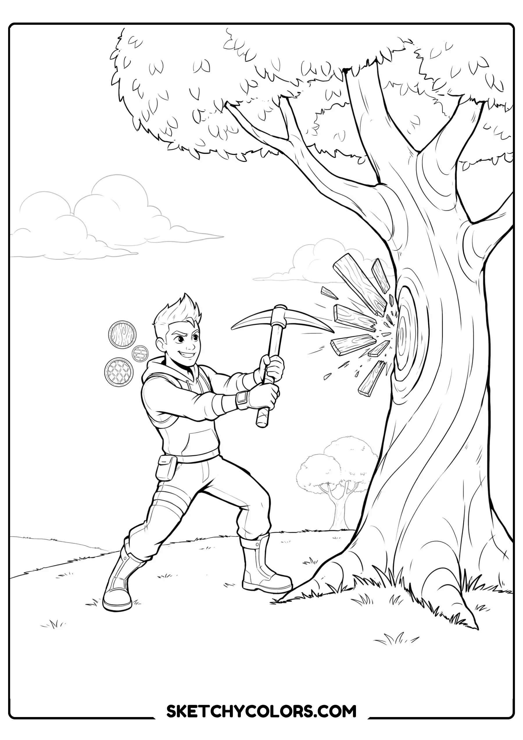 fortnite harvesting free coloring sheet for kids