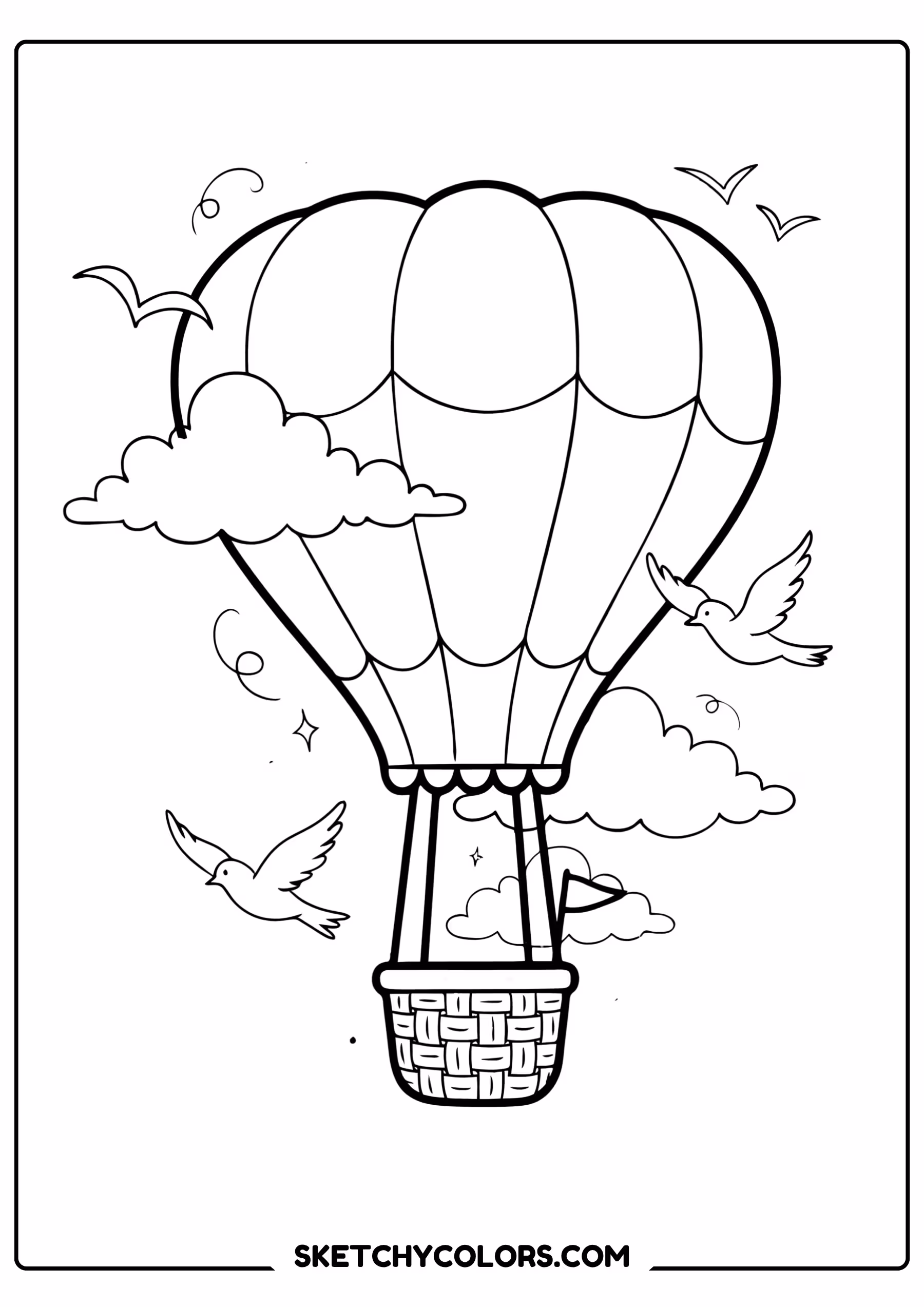 february coloring page heart hot air balloon free printable for kids